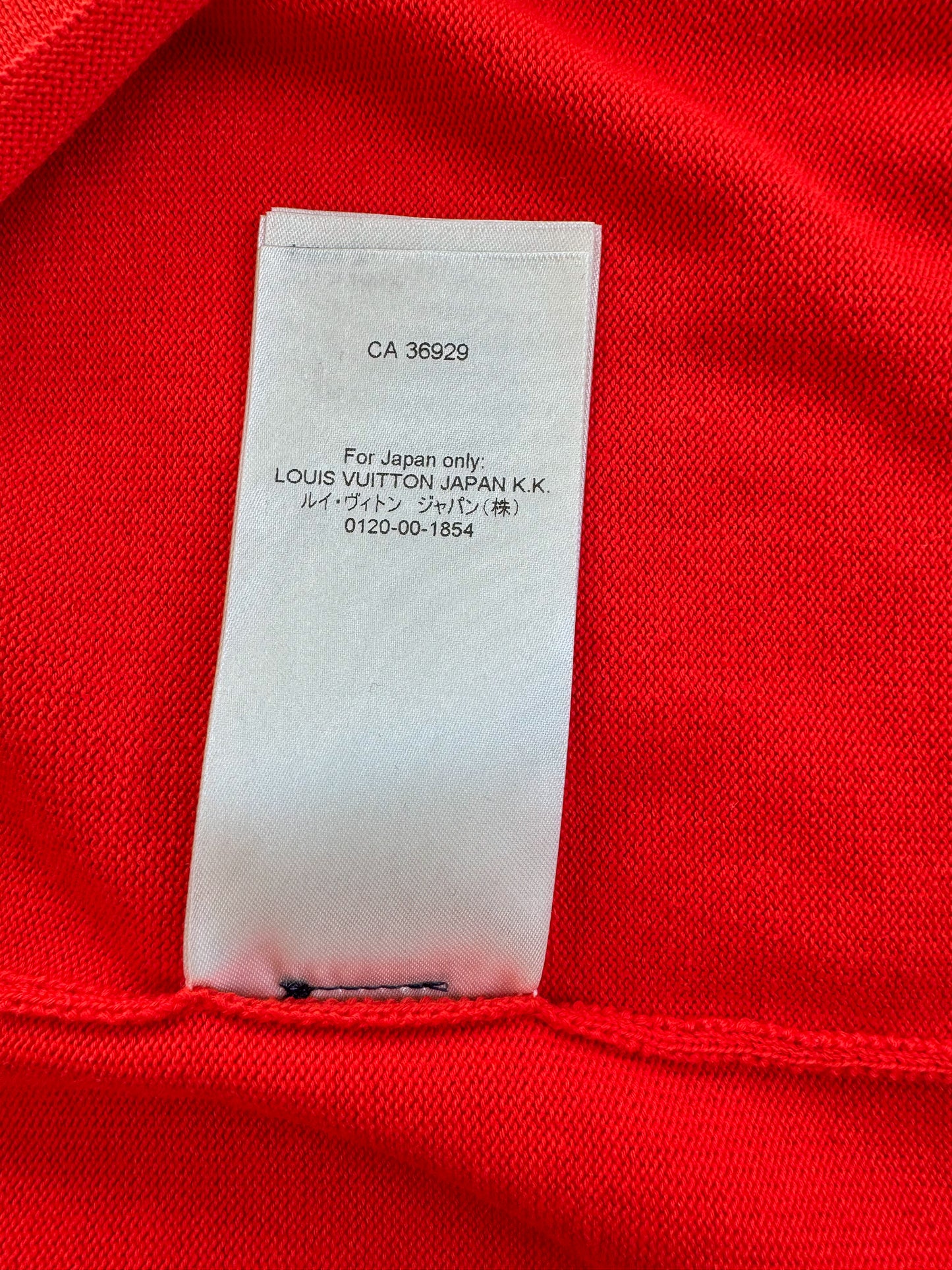 Louis Vuitton Red Pin Logo Embroidered T-Shirt