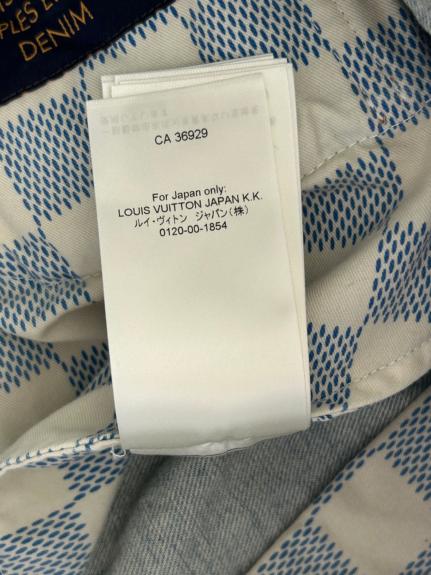 Louis Vuitton Blue Embroidered Logo Denim Shorts