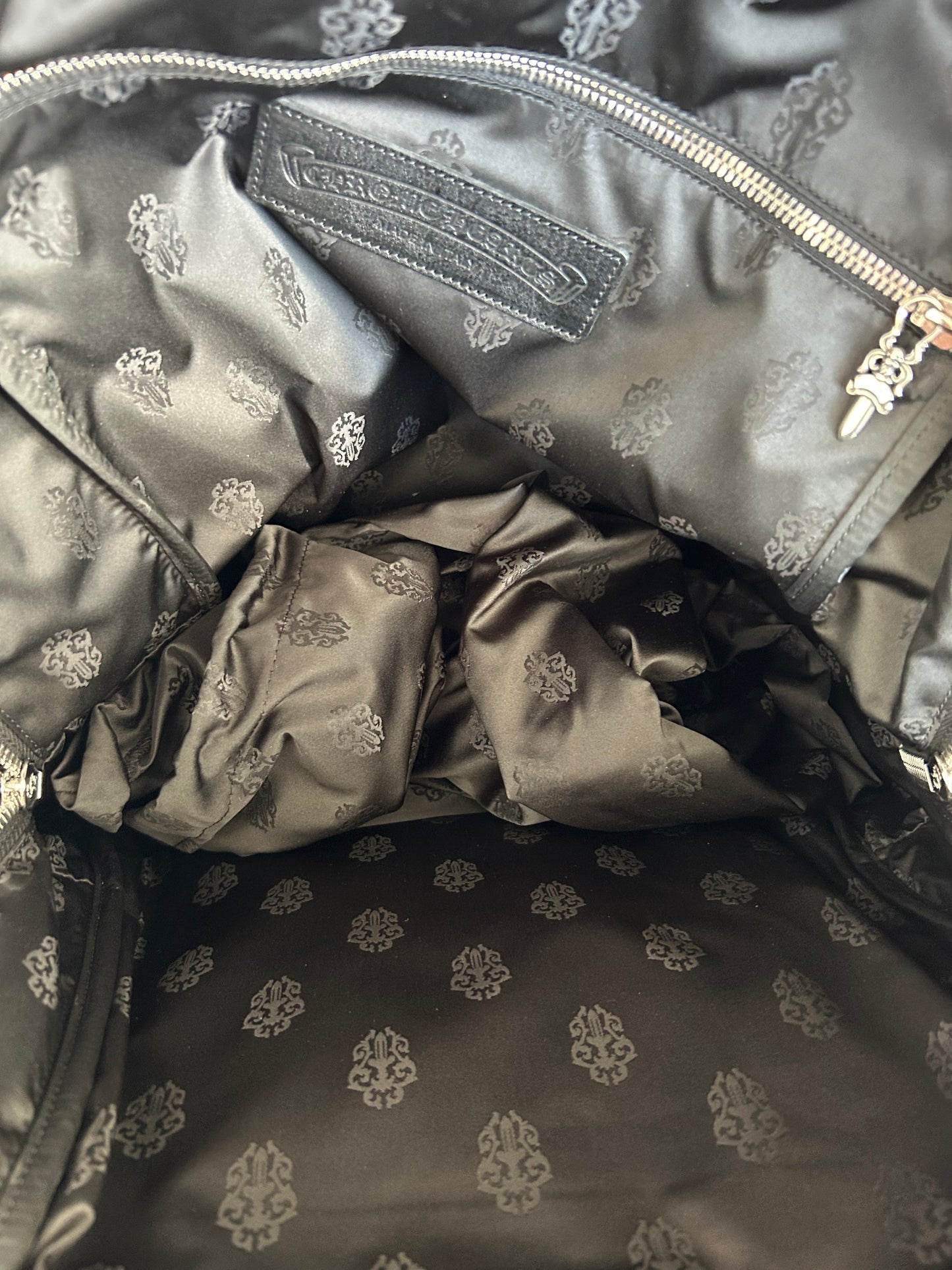 Chrome Hearts Black Stencil 7th Grade Nylon Backpack