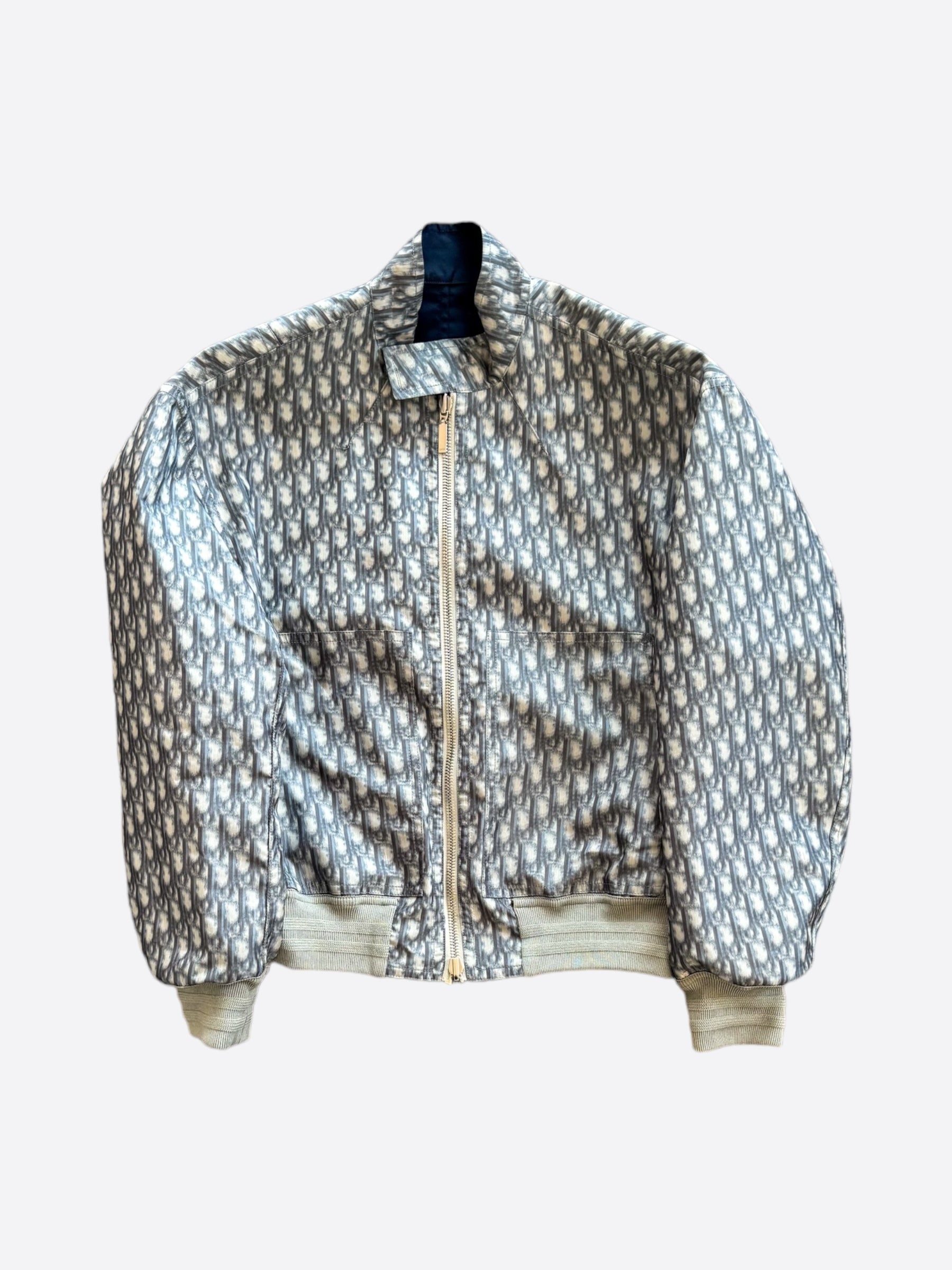 Dior Blurred Beige Oblique Reversible Bomber Jacket – Savonches