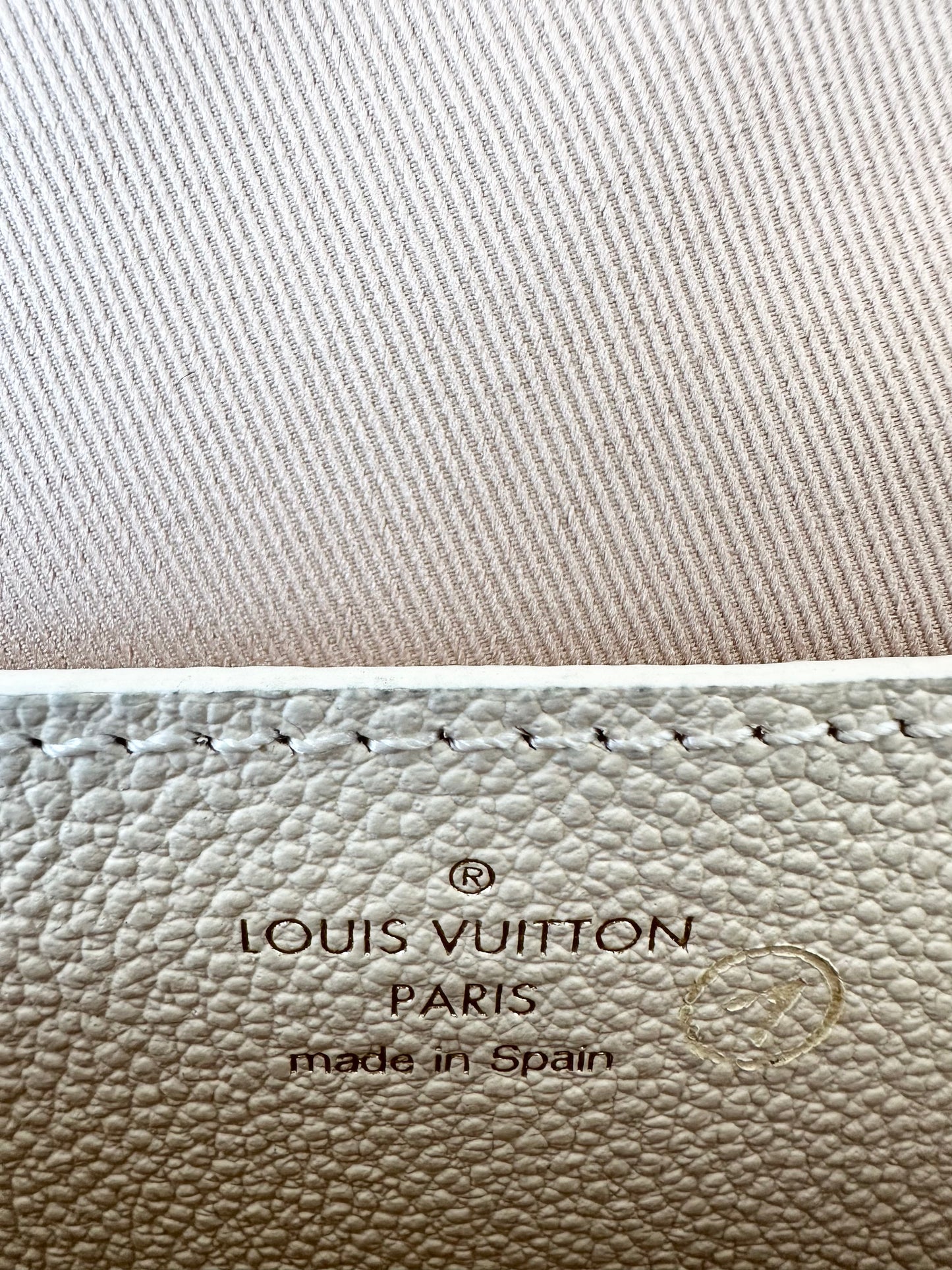 Louis Vuitton Cream Empreinte Monogram Wallet On Chain Metis