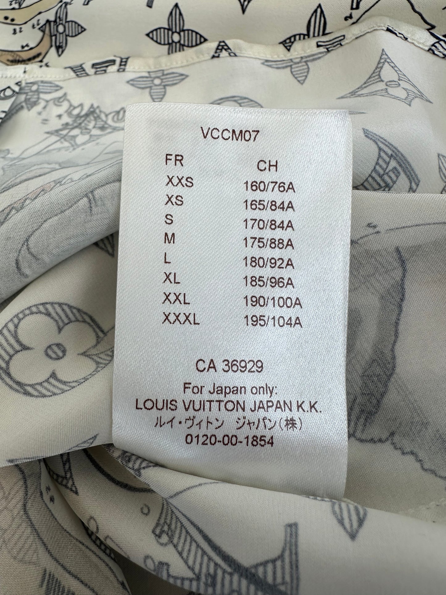 Louis Vuitton Chapman Brothers Cream Monogram Silk Shirt