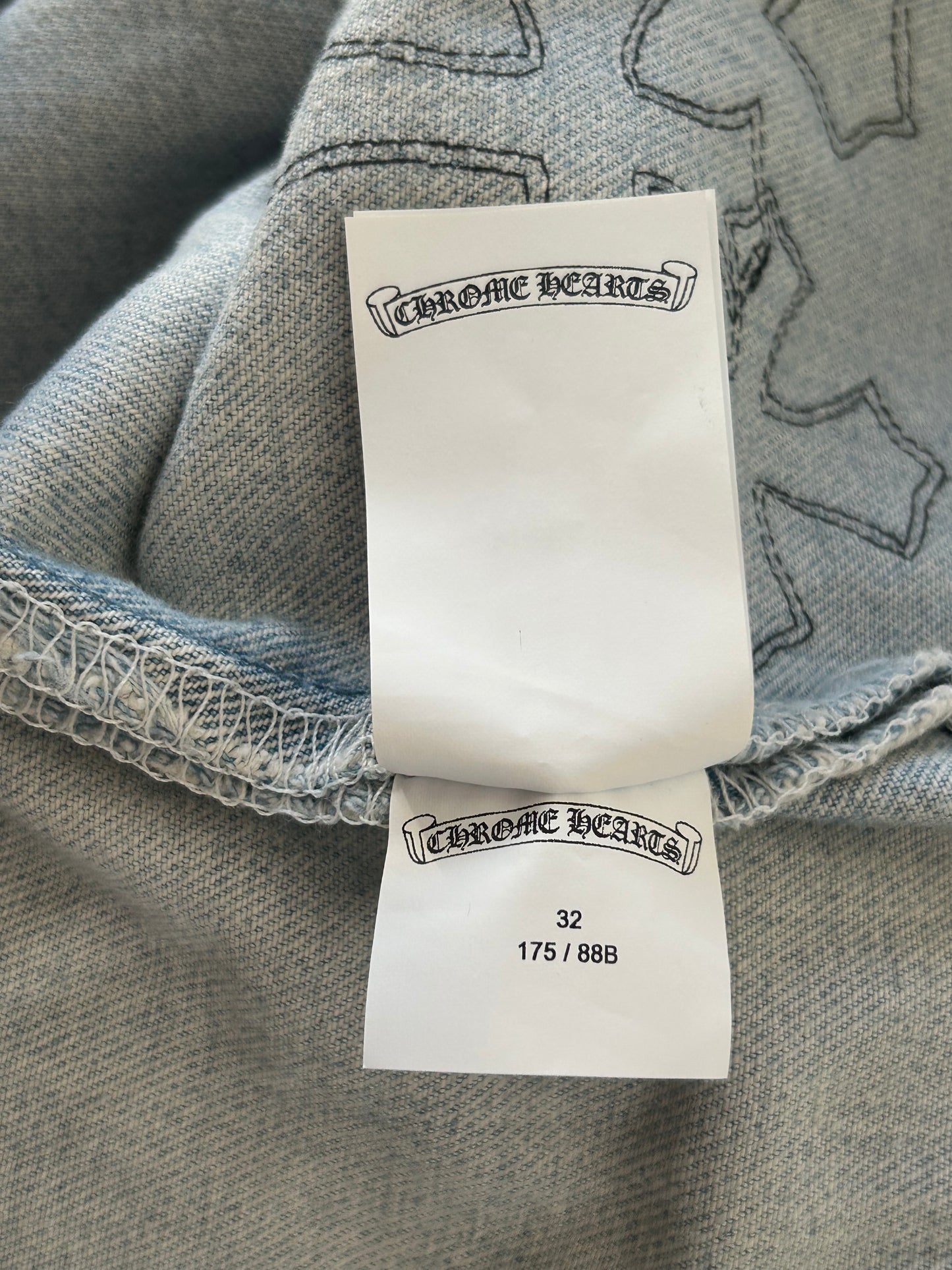 Chrome Hearts Levi's Blue & Black Cross Patch Jeans