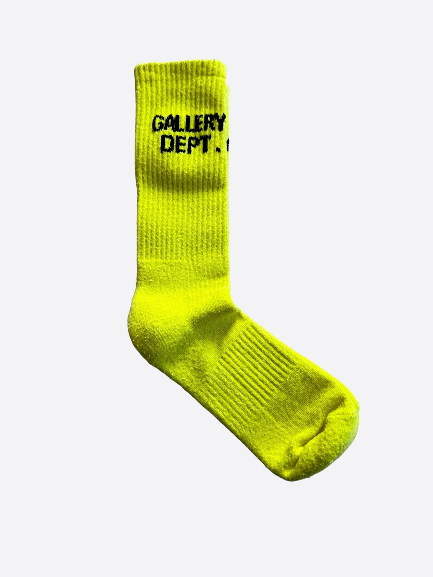 Gallery Dept Lime & Black Logo Socks