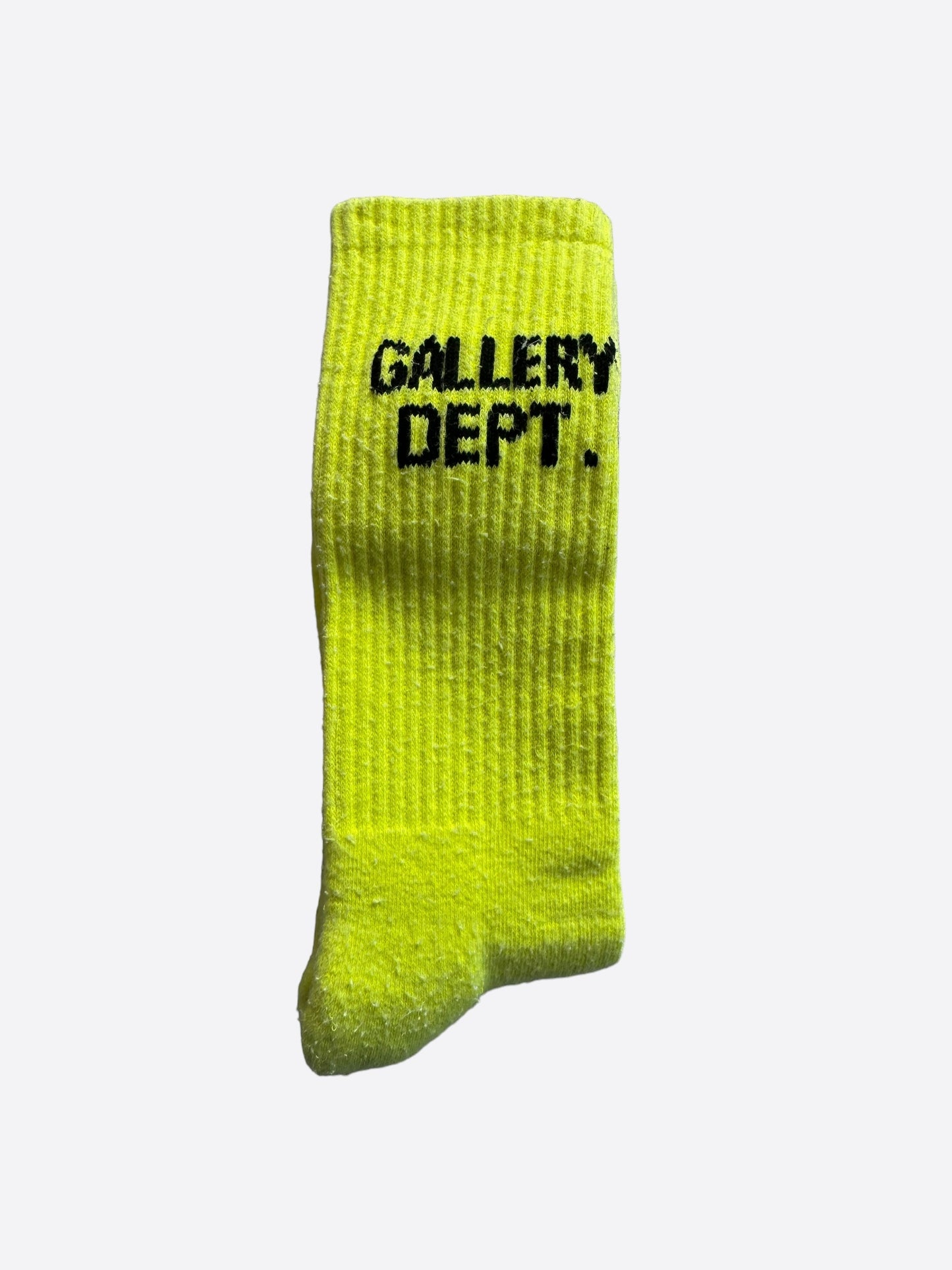 Gallery Dept Lime & Black Logo Socks