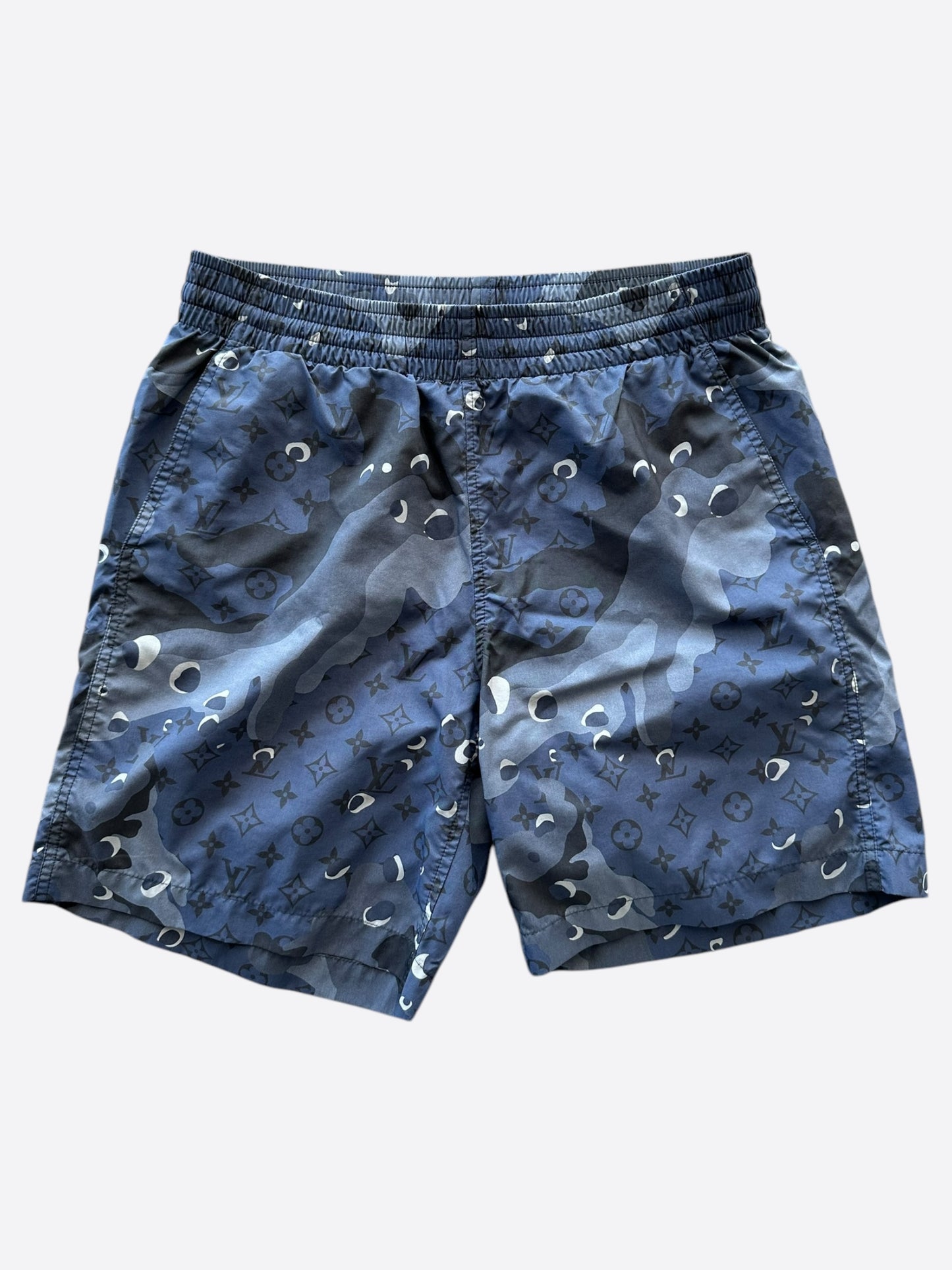 Louis Vuitton Blue Camouflage Monogram Swim Shorts