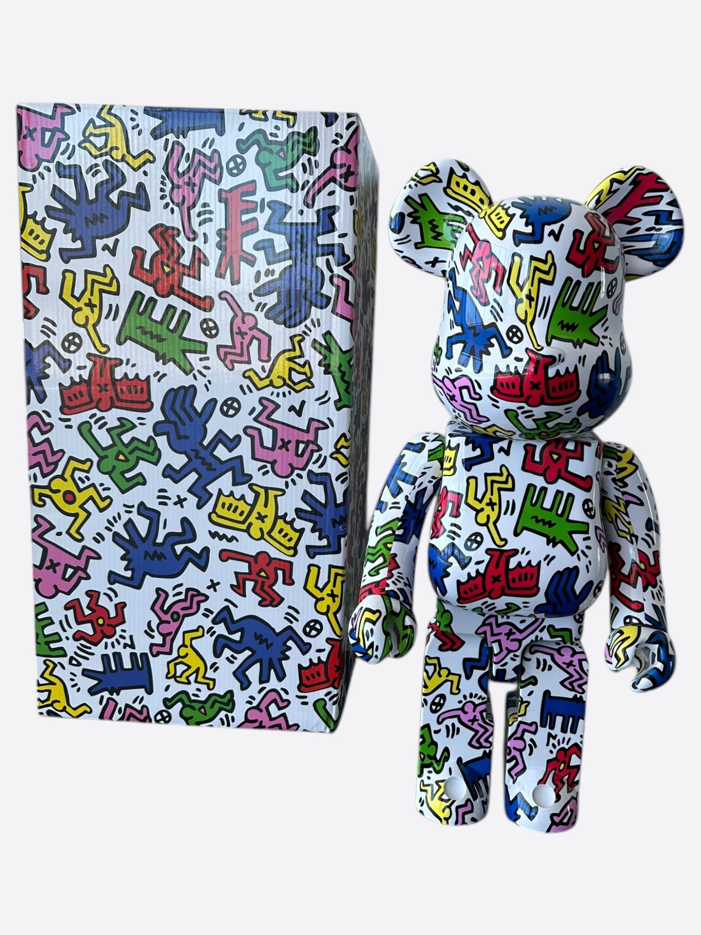 Bearbrick Keith Haring White & Multicolor 1000% Bearbrick