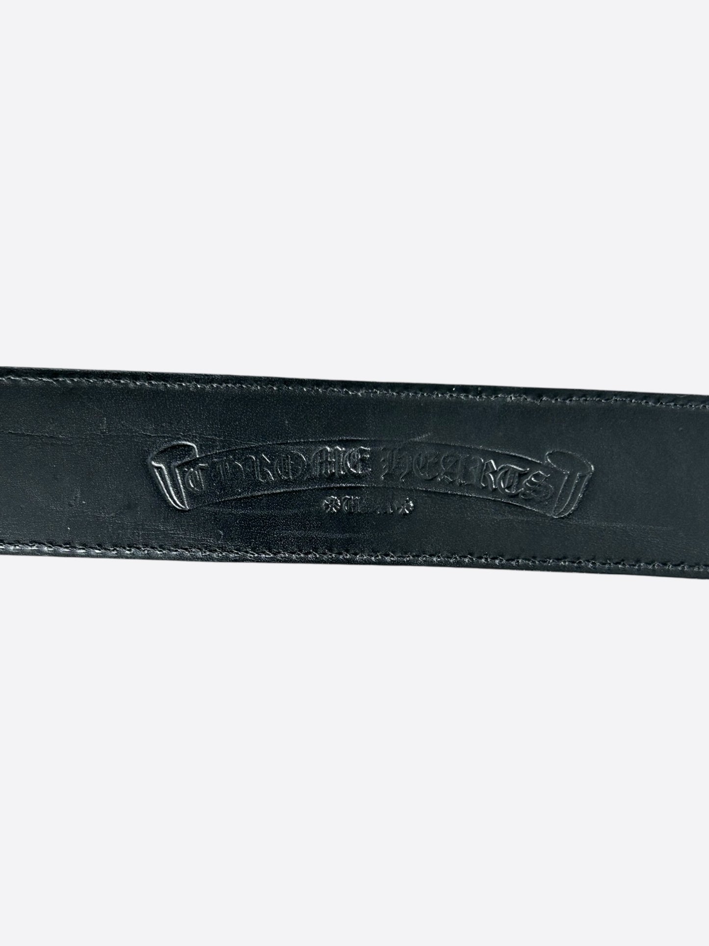 Chrome Hearts Black & Silver Cross Patch Oval Belt
