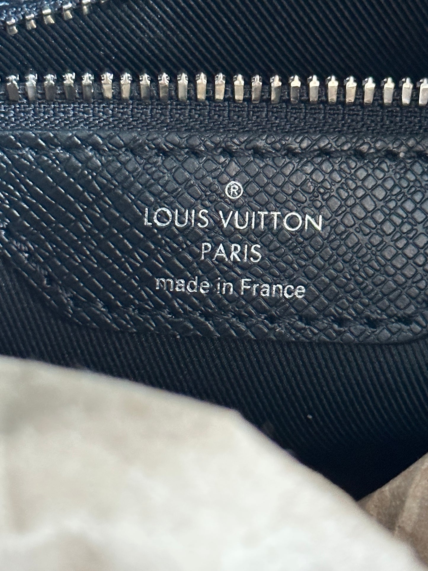 Louis Vuitton Black Taigarama Monogram Keepall 50