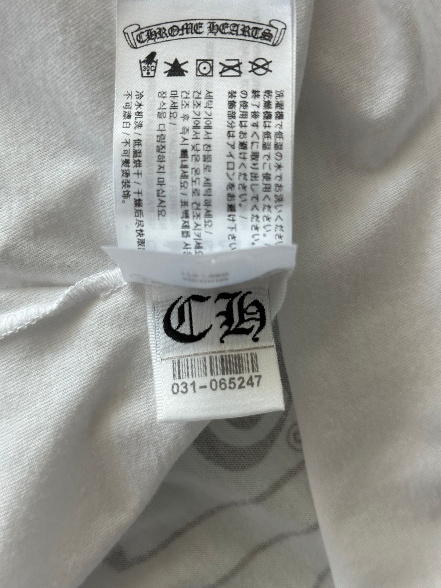 Chrome Hearts White & Black Miami Horseshoe Logo T-Shirt