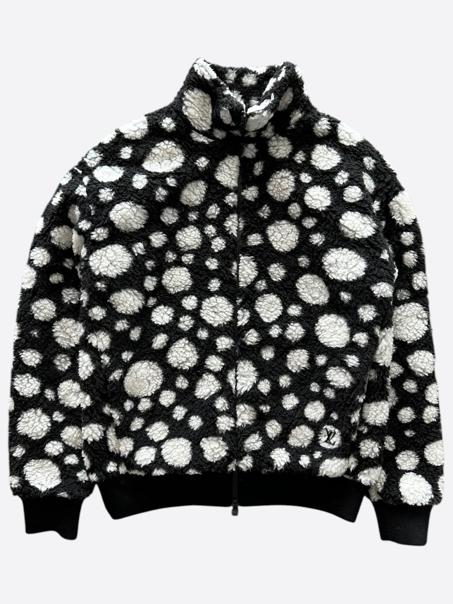 Louis Vuitton Yayoi Kusama Black & White Polka Dot Fleece Jacket