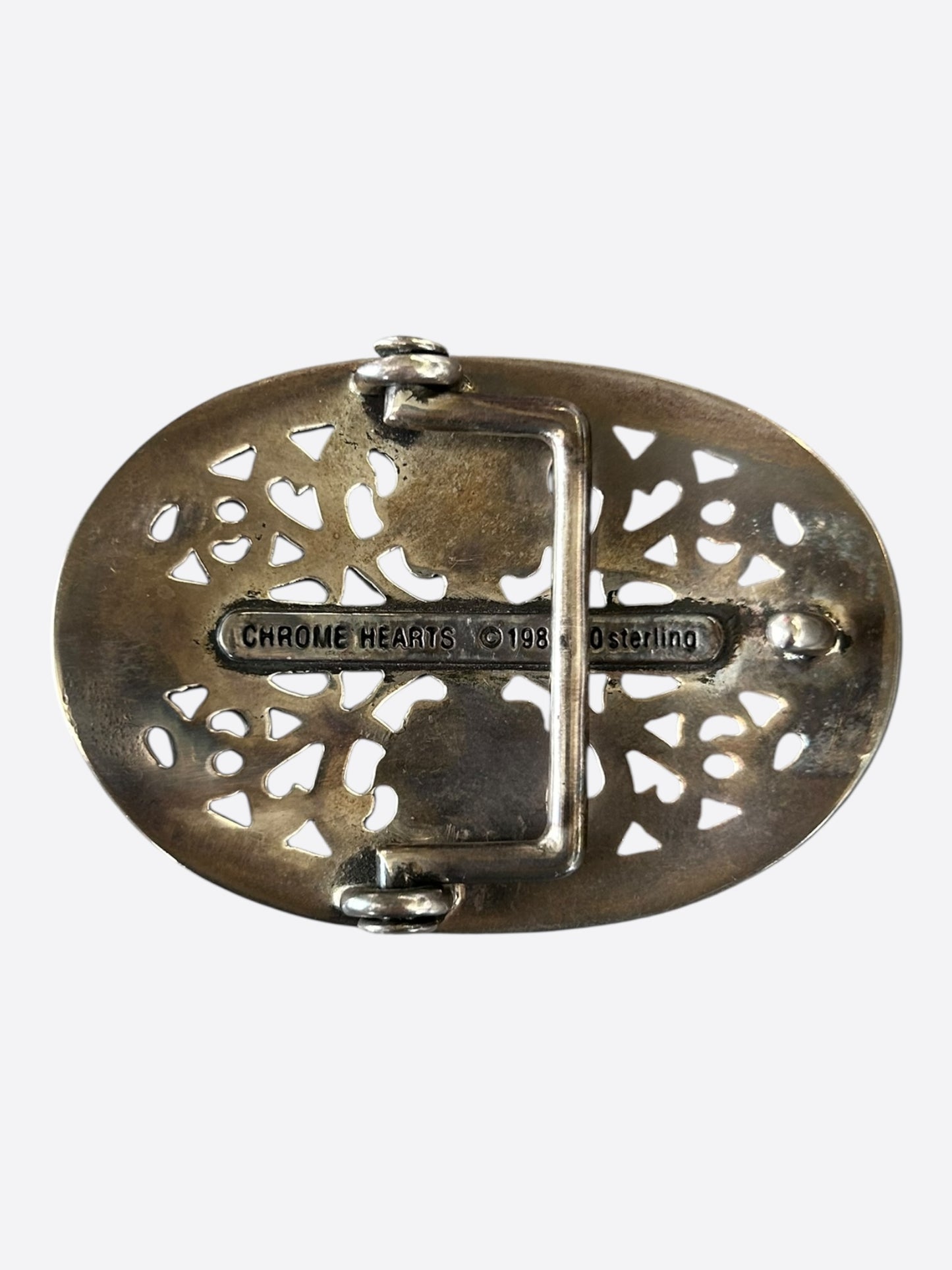 Chrome Hearts Silver Oval Cross Buckle