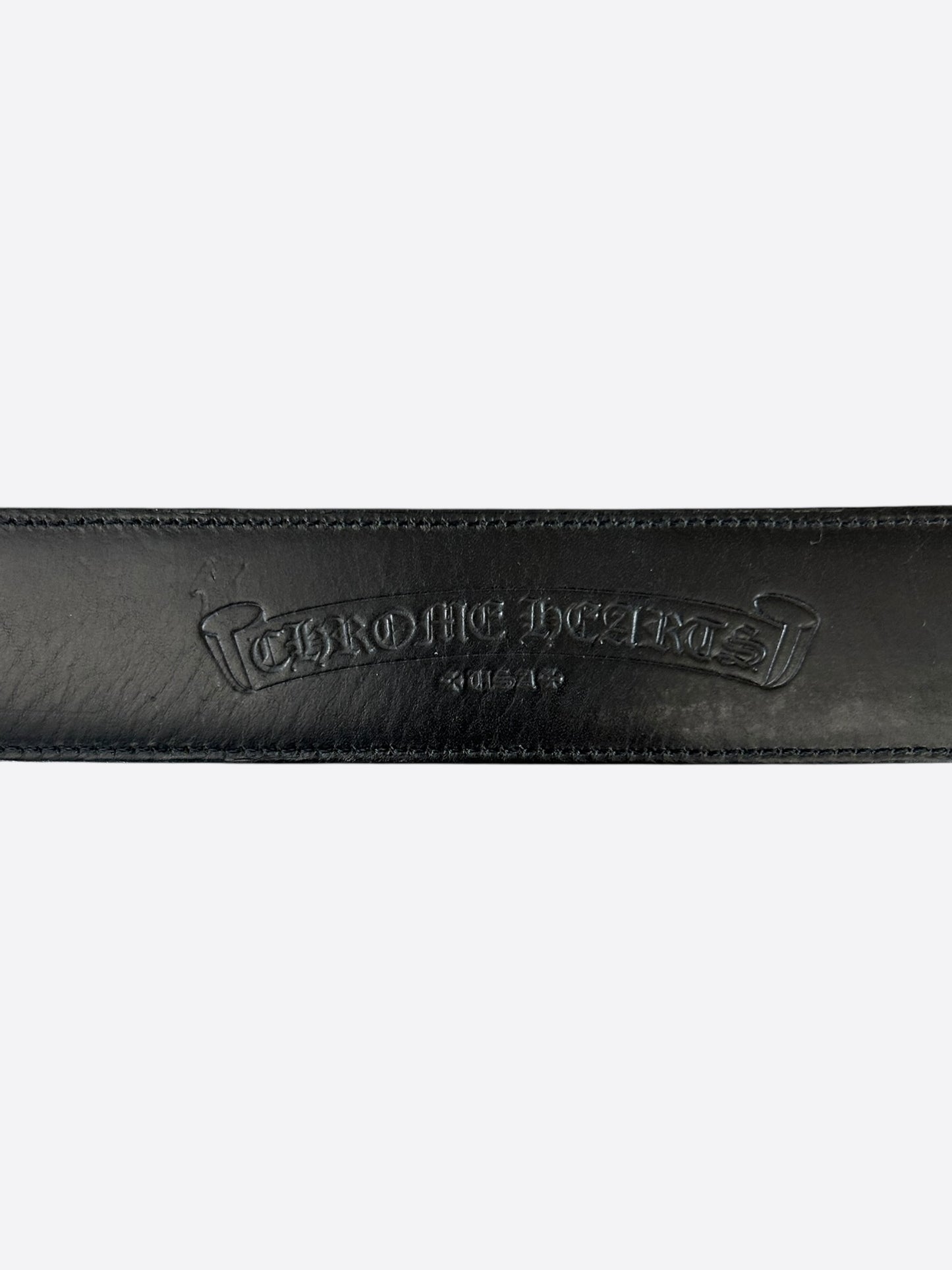 Chrome Hearts Black Leather Belt
