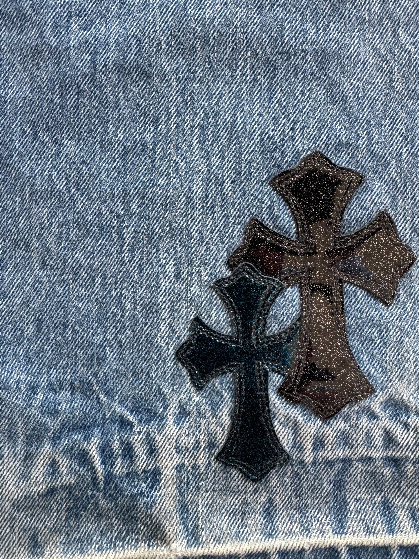 Chrome Hearts Levis St Barth Blue Galaxy Patch Jeans