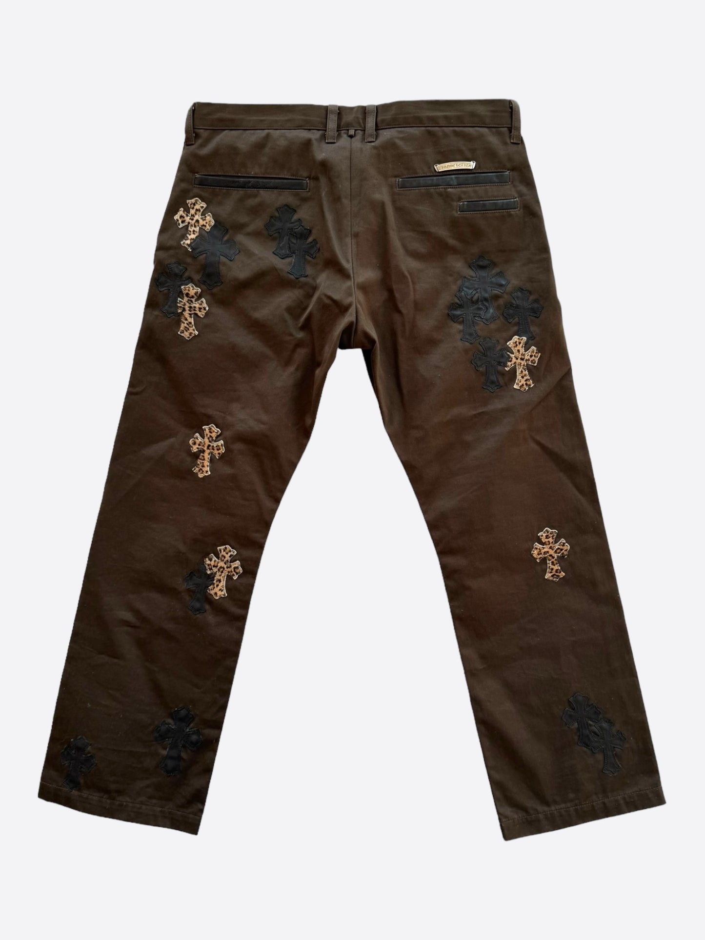Chrome Hearts Brown Cheetah Cross Patch Chino Pants
