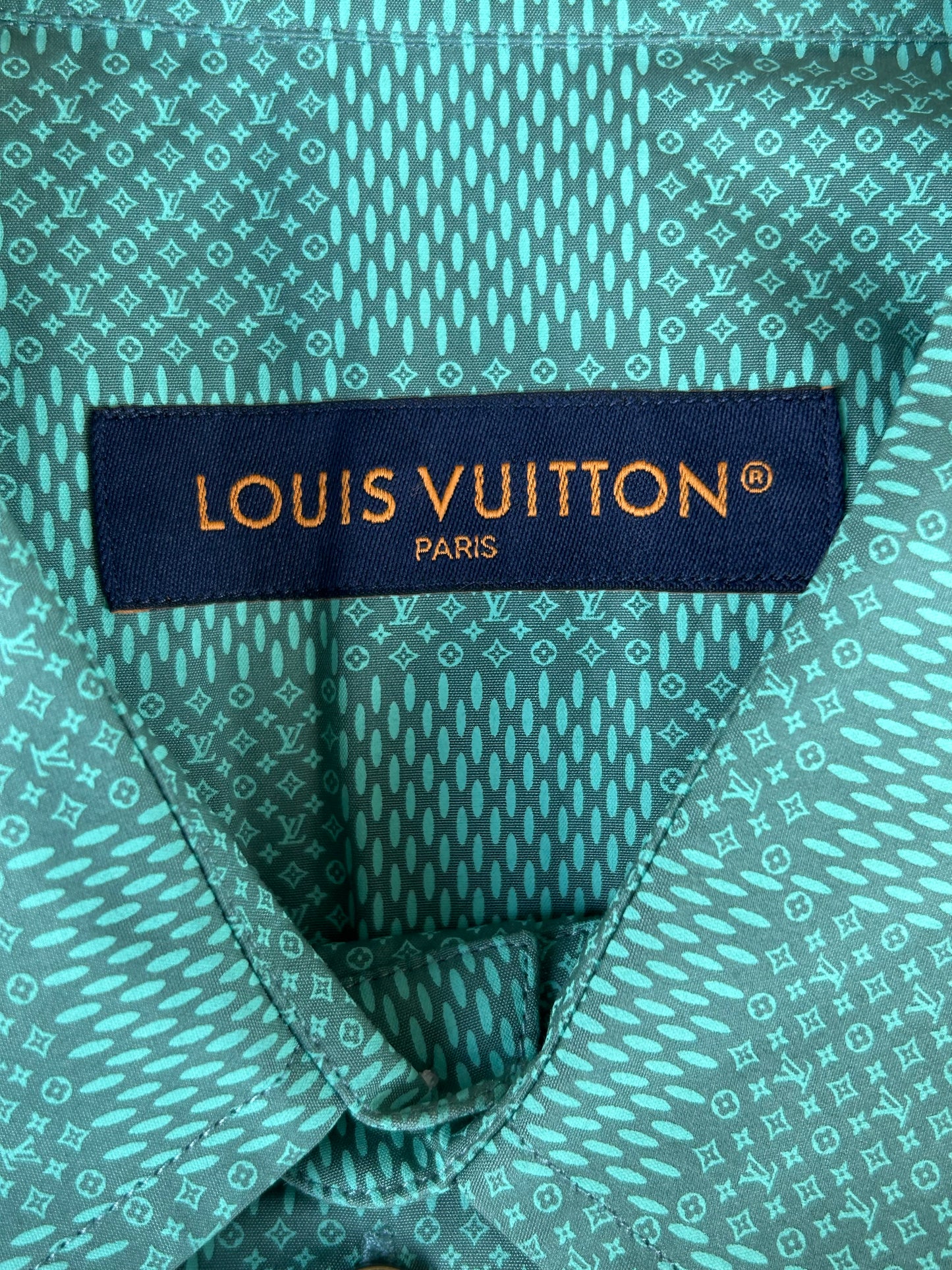 Louis Vuitton Green Damier Button Up Shirt