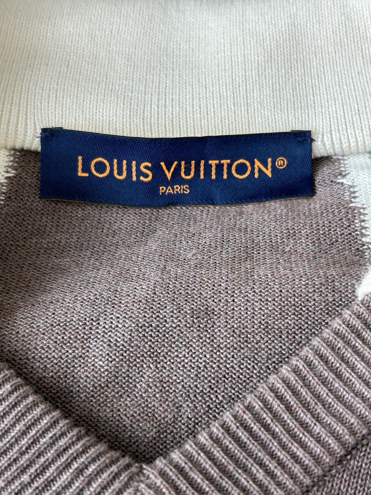 Louis Vuitton Green & Brown Football Crystal Logo Polo Longsleeve T-Shirt