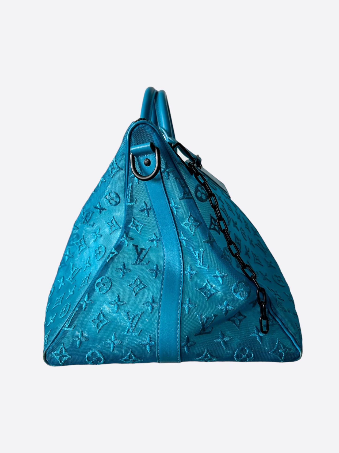 Louis Vuitton Blue Mesh Monogram Triangle Keepall 50