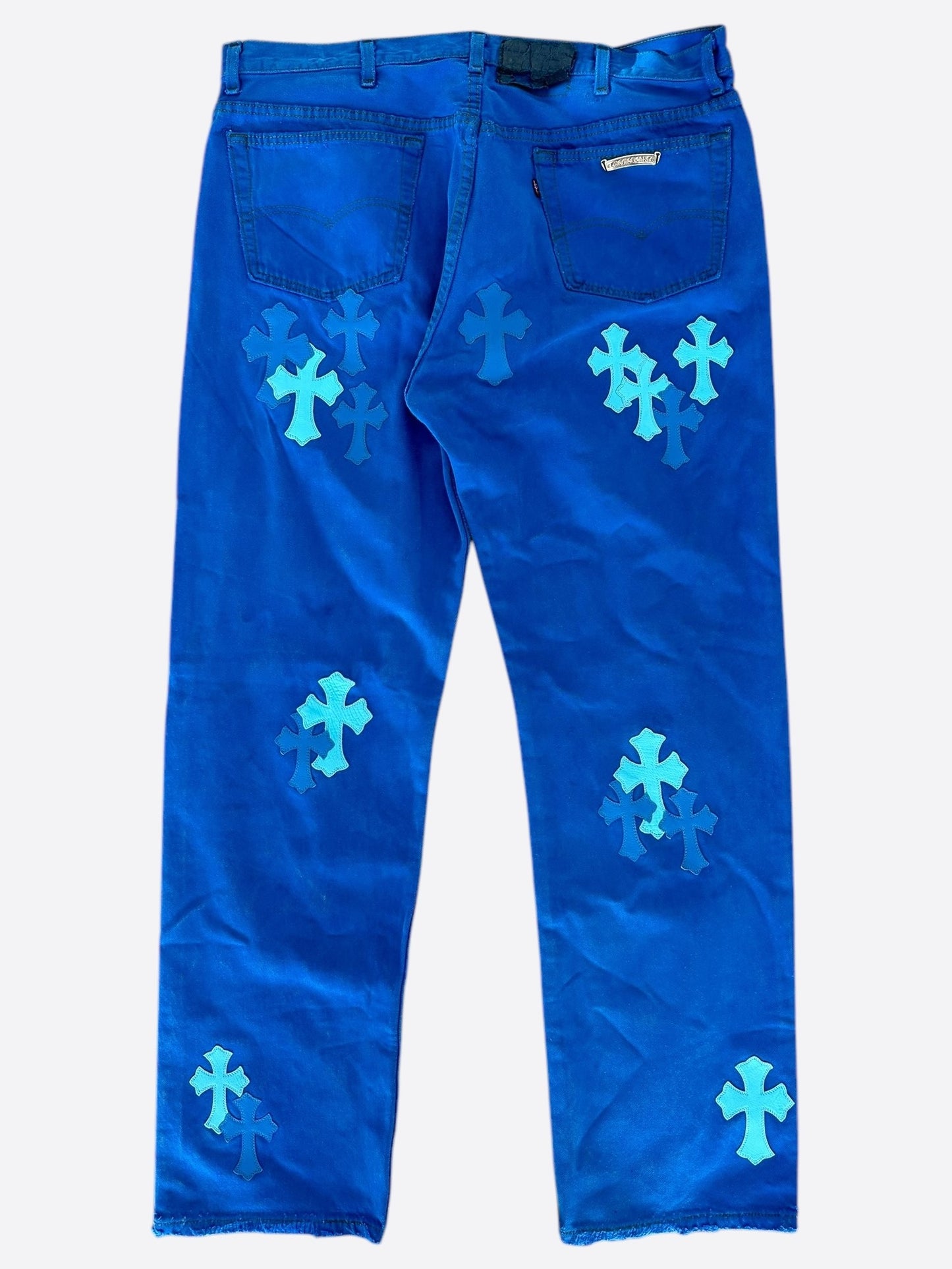 Chrome Hearts Levi's London Exclusive Blue Dyed Cross Patch Jeans