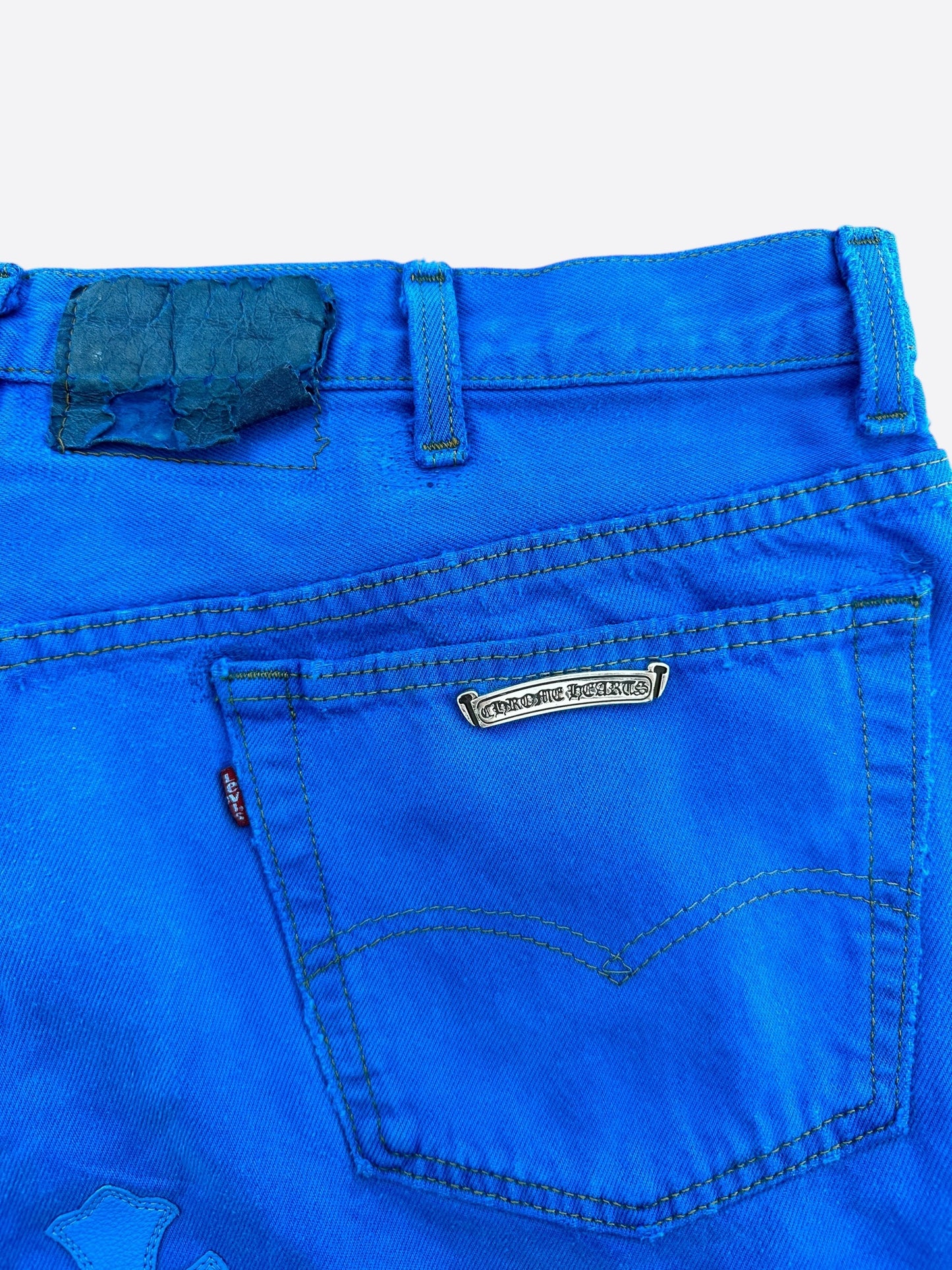 Chrome Hearts Levi's London Exclusive Blue Dyed Cross Patch Jeans