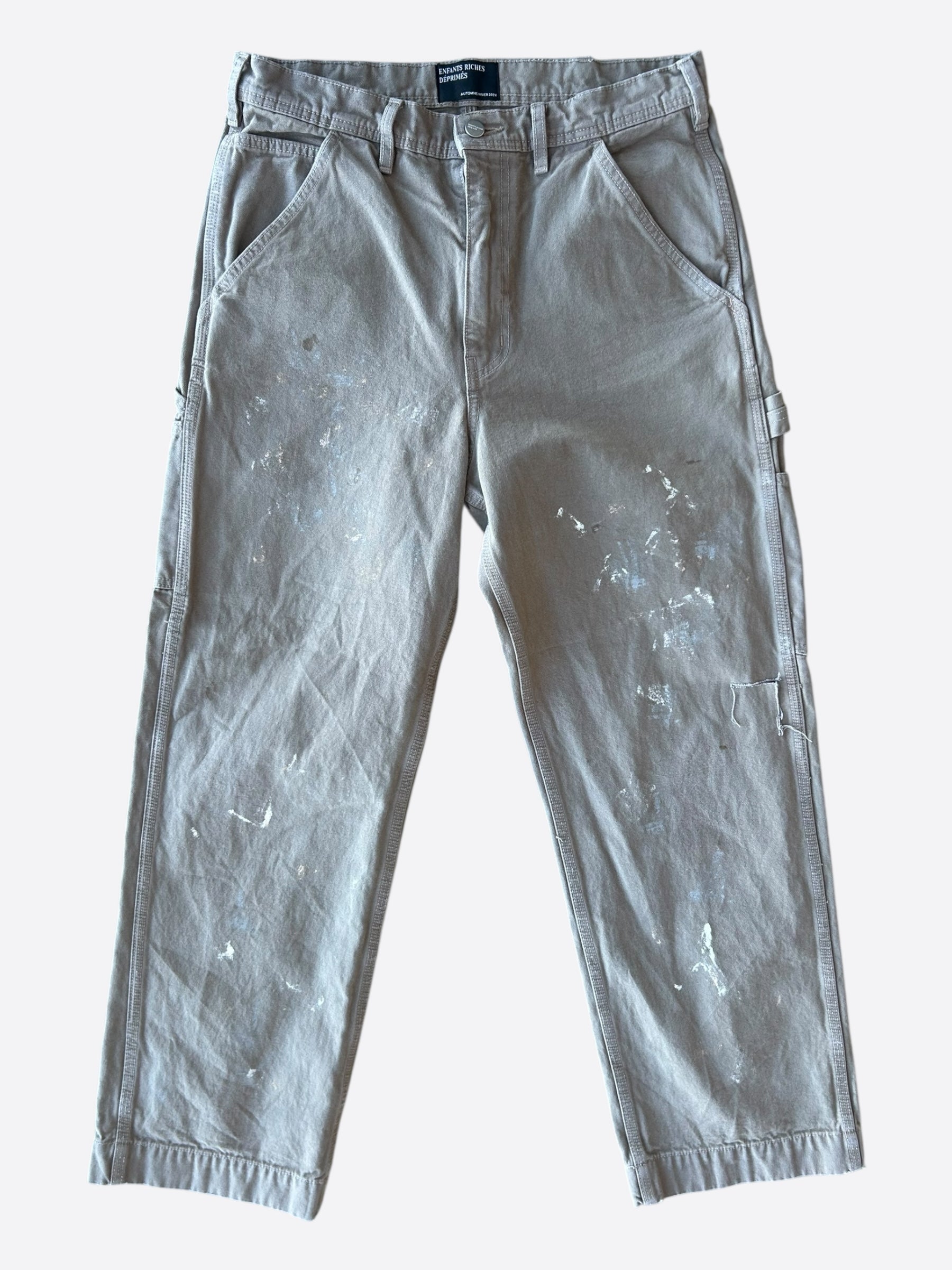 Enfants Riches Deprimes Beige Paint Splatter Carpenter Pants
