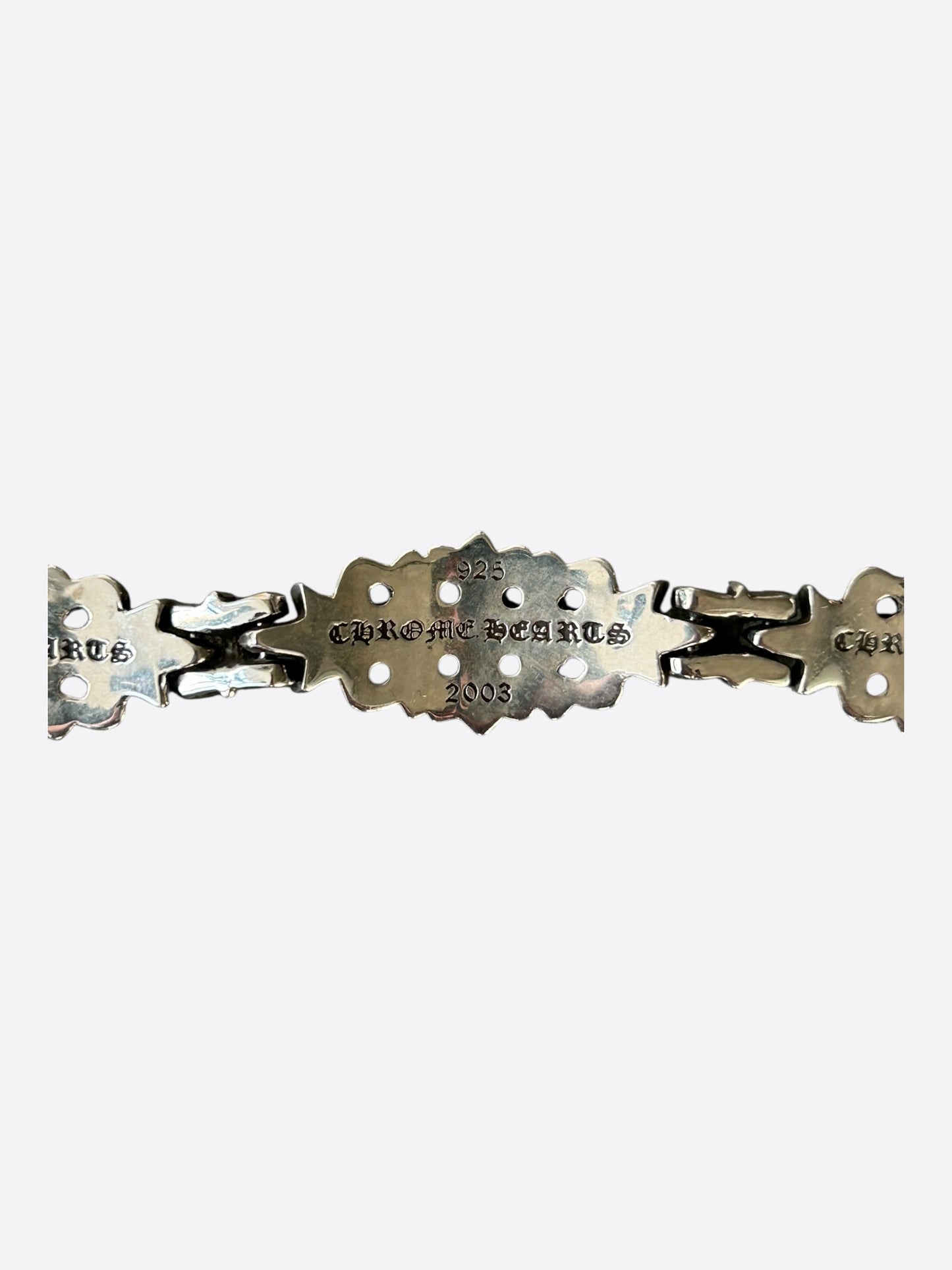 Chrome Hearts Silver Floral Cross Bracelet