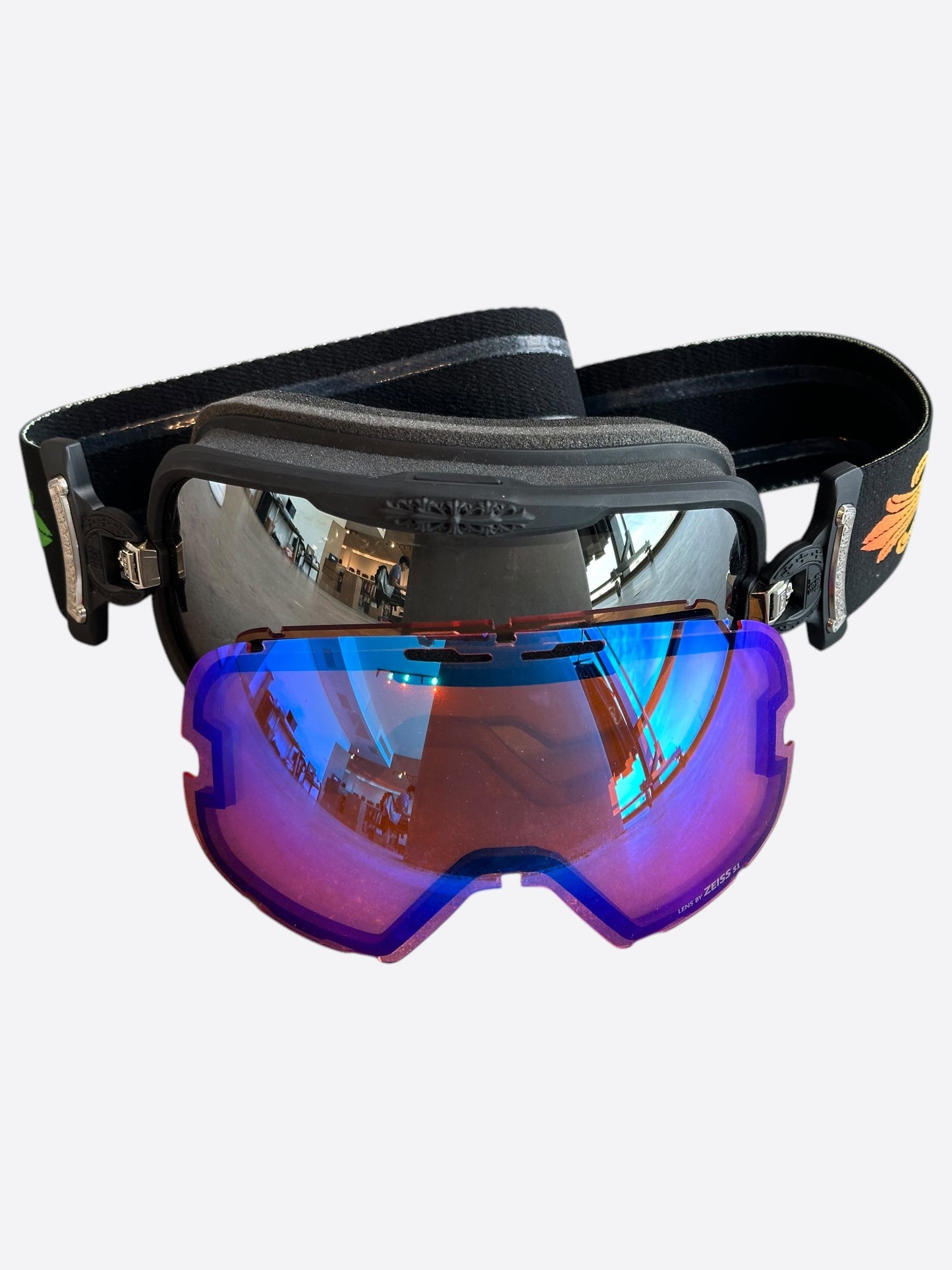 Chrome Hearts Black Gradient Floral Ski Goggles