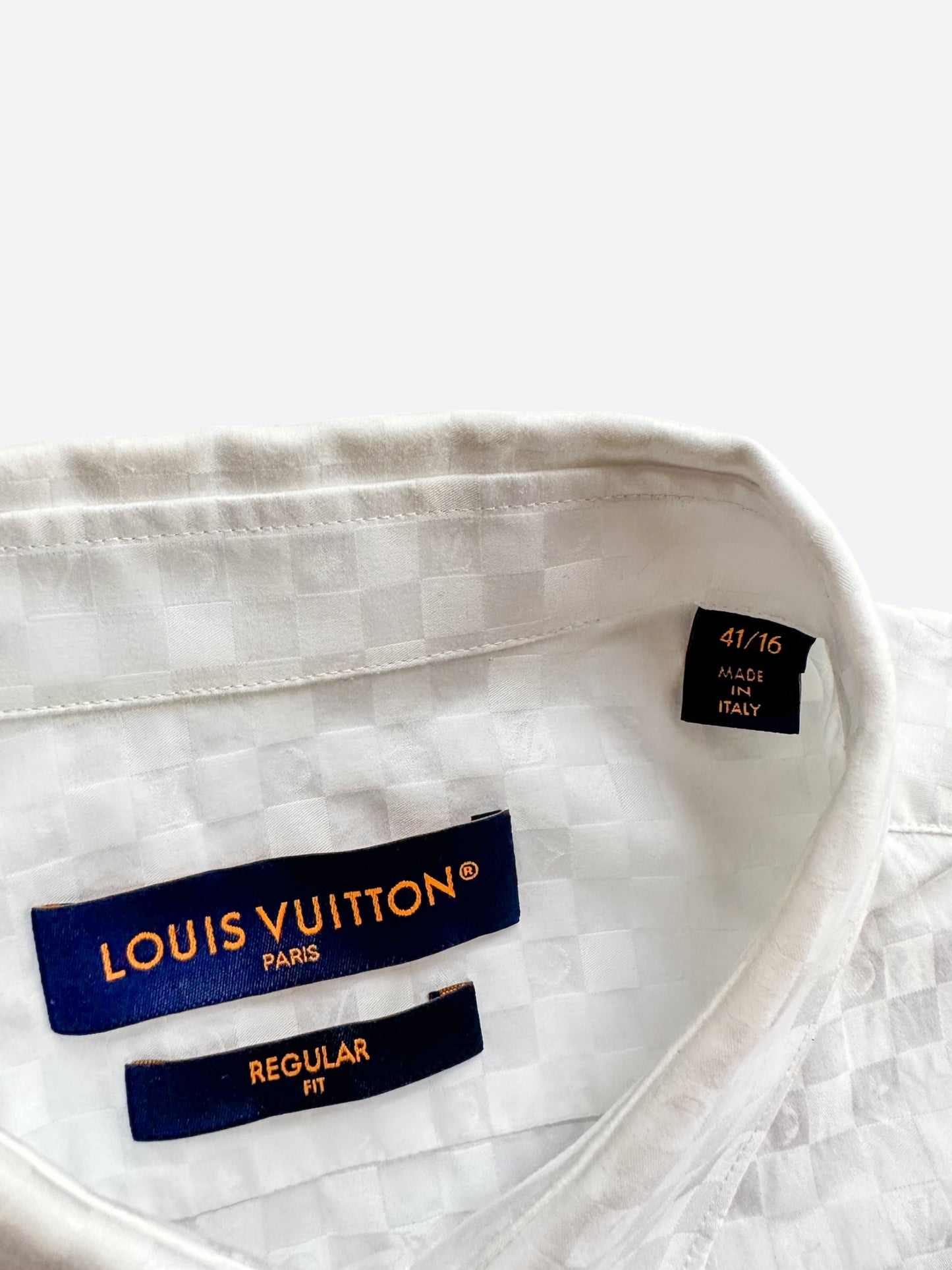 Louis Vuitton White Damier Monogram Button Up Shirt