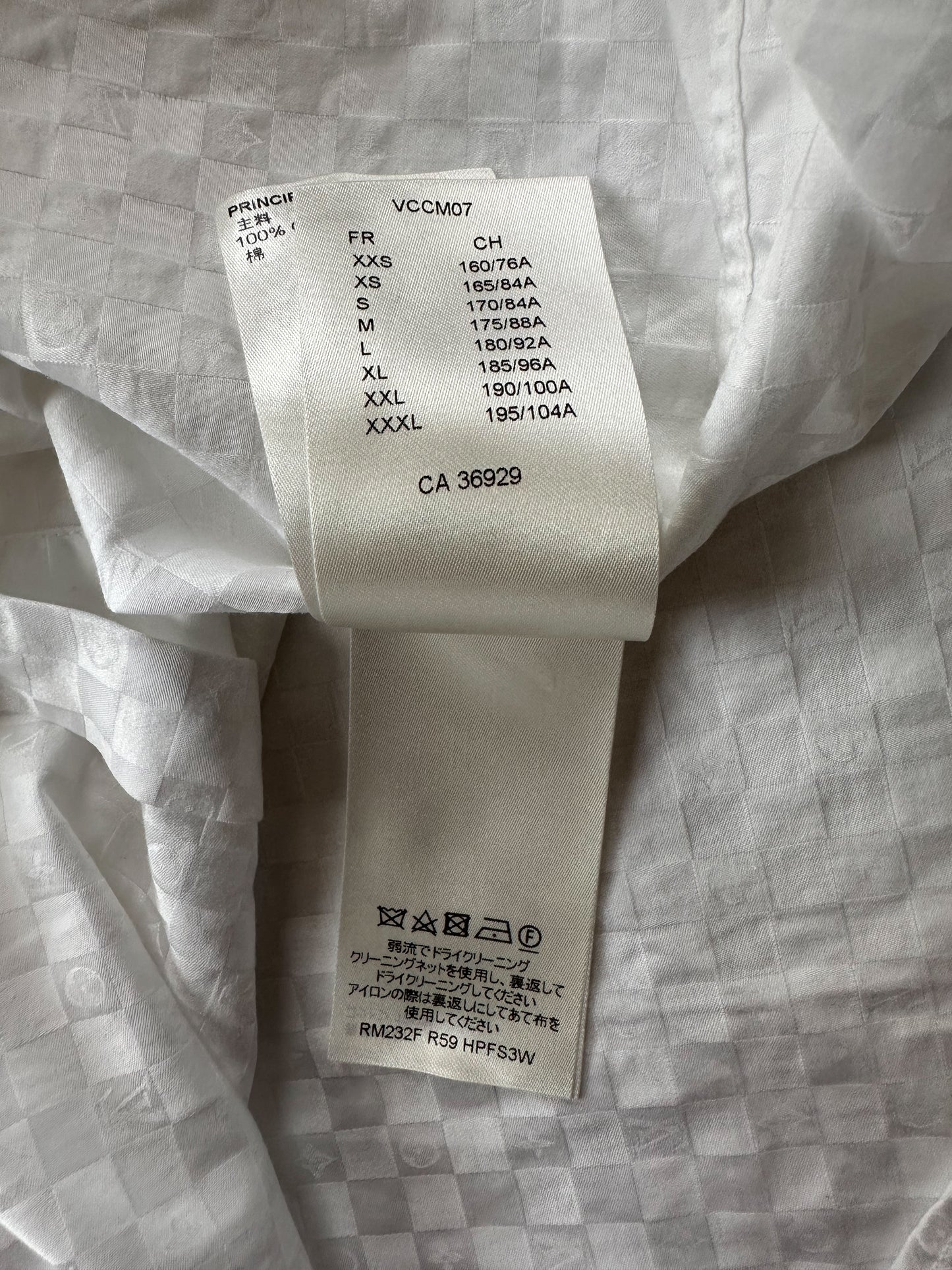 Louis Vuitton White Damier Monogram Button Up Shirt