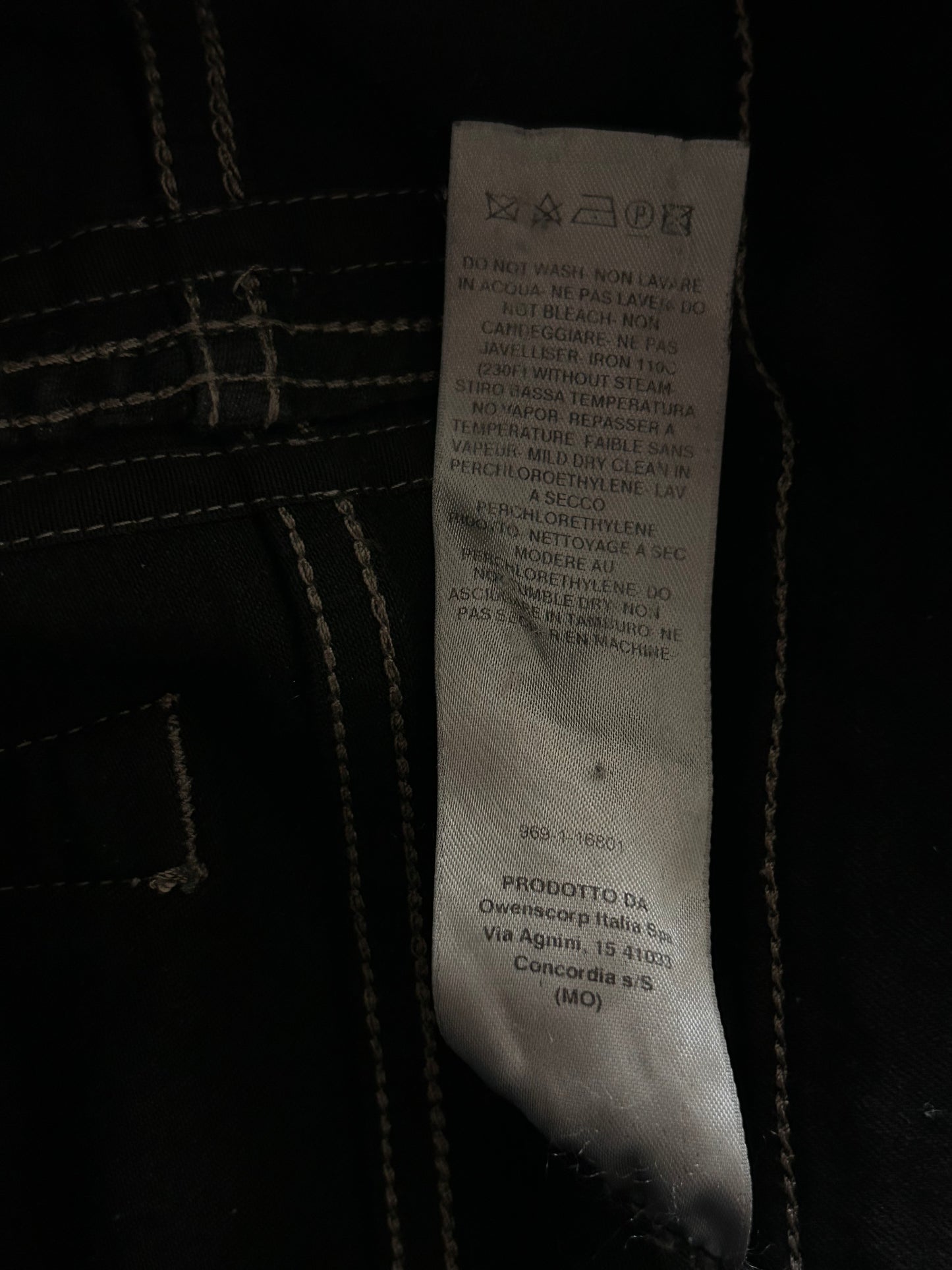 Rick Owens Black Waxed Easy Creatch Cut Jeans