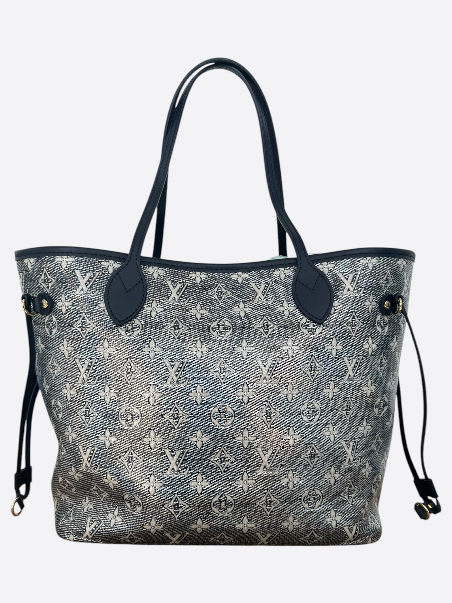 Louis Vuitton Navy & White Iridescent Monogram Neverfull MM