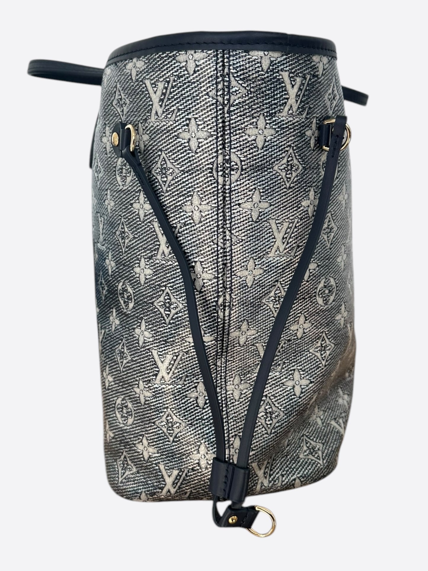 Louis Vuitton Navy & White Iridescent Monogram Neverfull MM