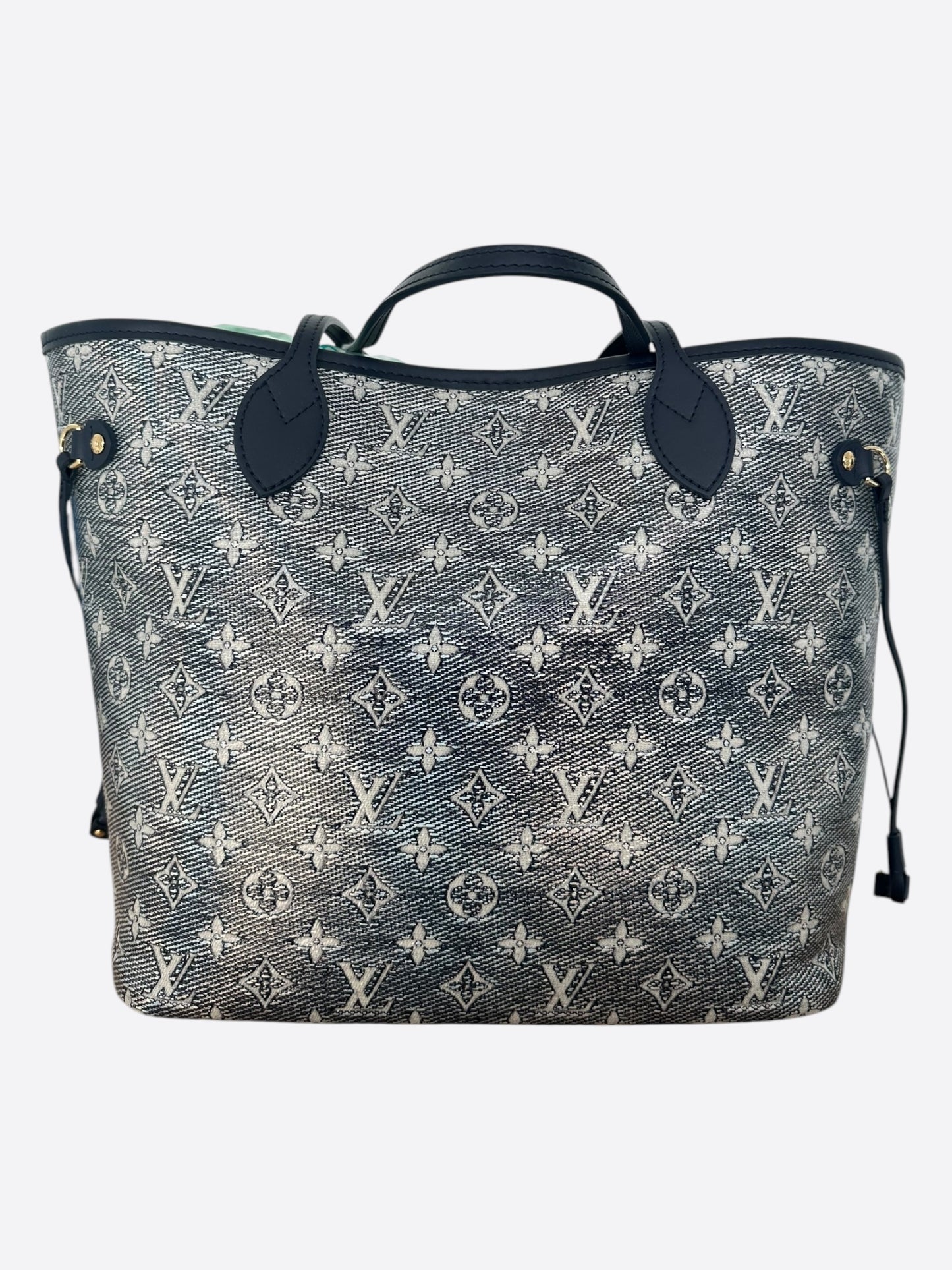 Louis Vuitton Navy & White Iridescent Monogram Neverfull MM