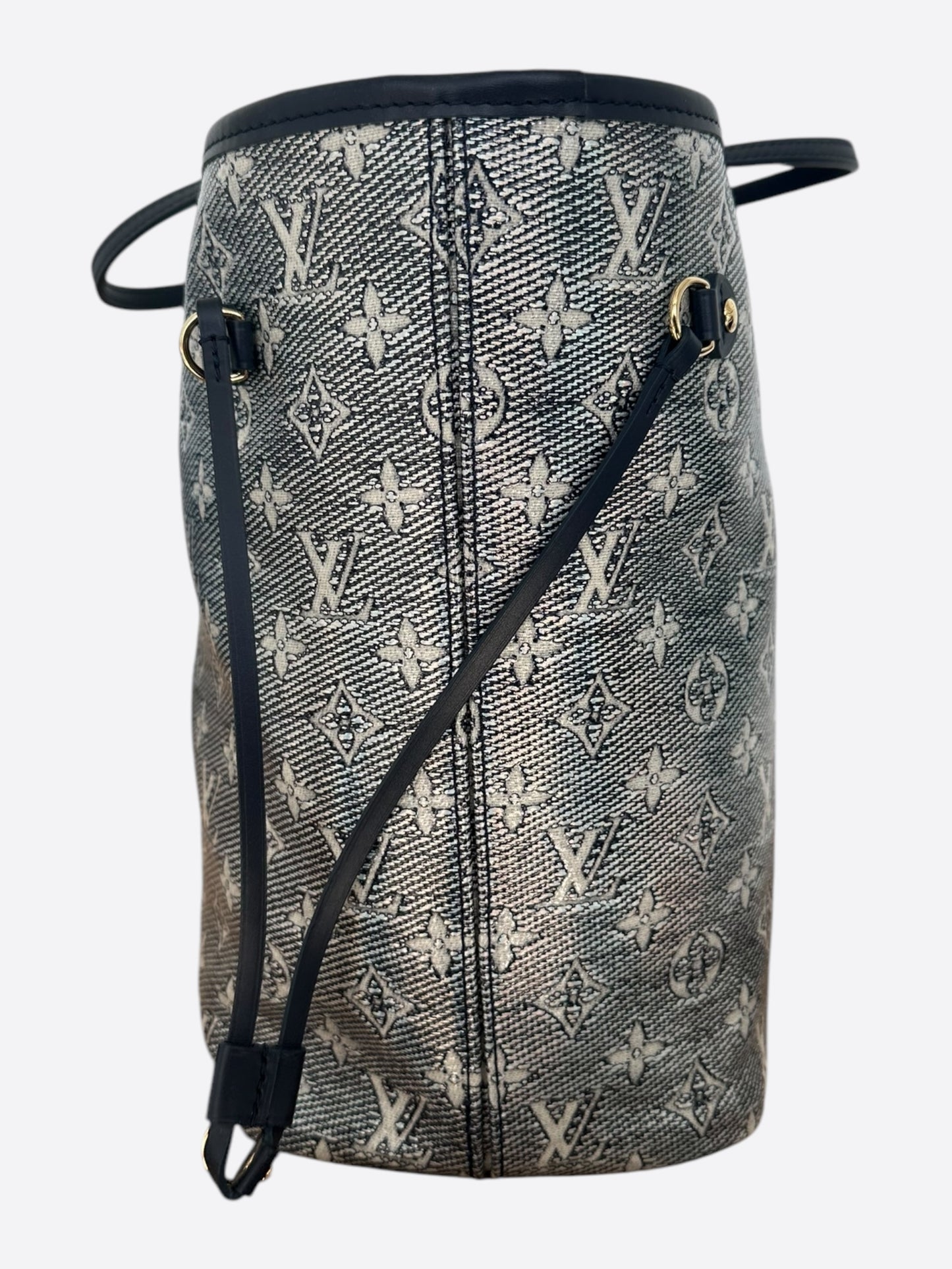 Louis Vuitton Navy & White Iridescent Monogram Neverfull MM