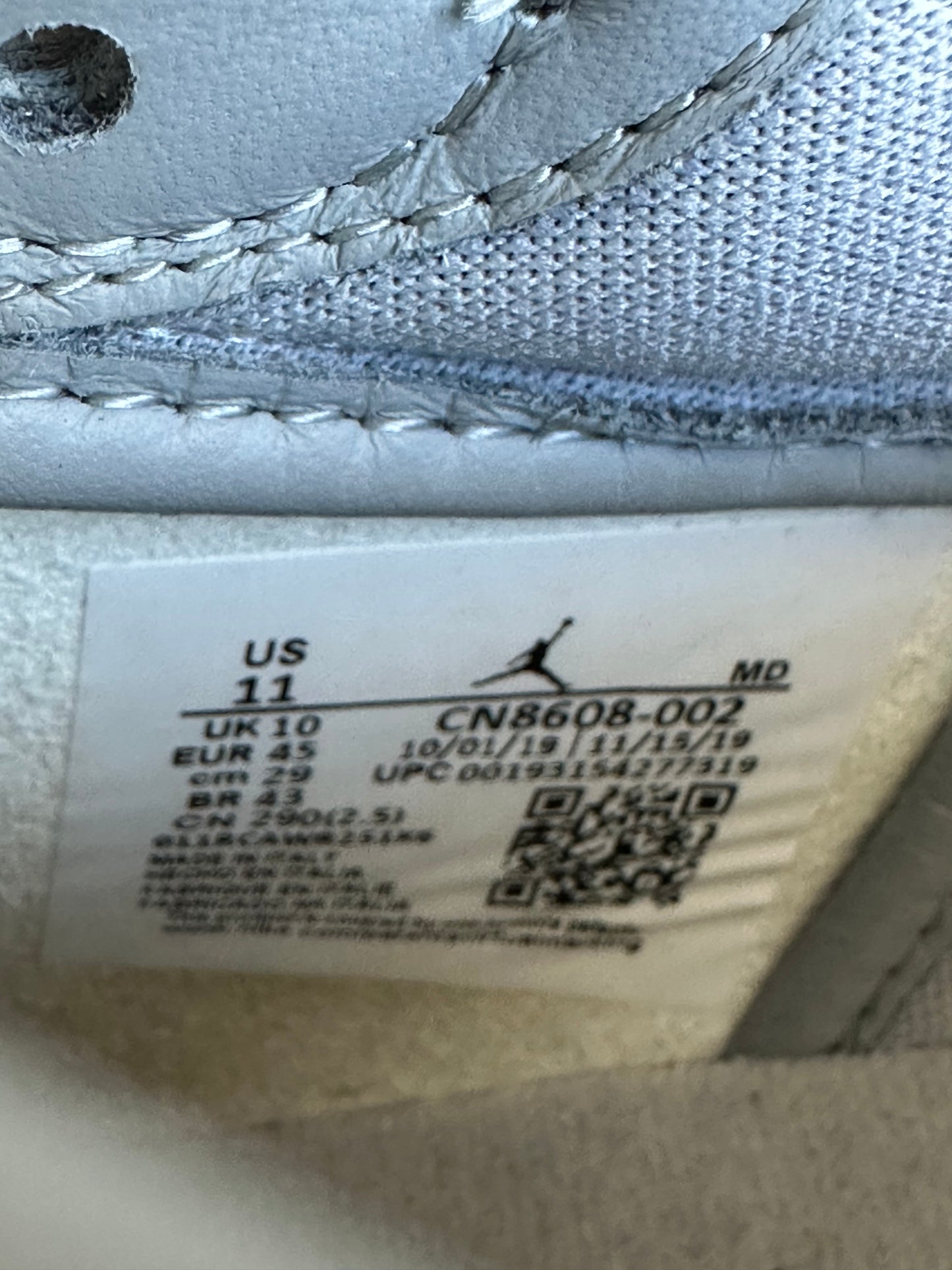Dior Air Jordan Grey & White Oblique Low Top Sneakers