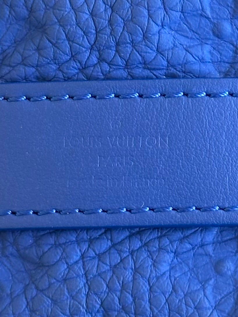 Louis Vuitton Blue Taurillon Monogram Keepall 25