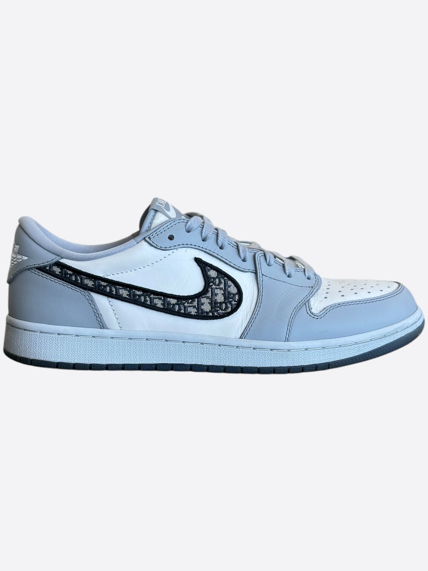 Dior Air Jordan Grey & White Oblique Low Top Sneakers