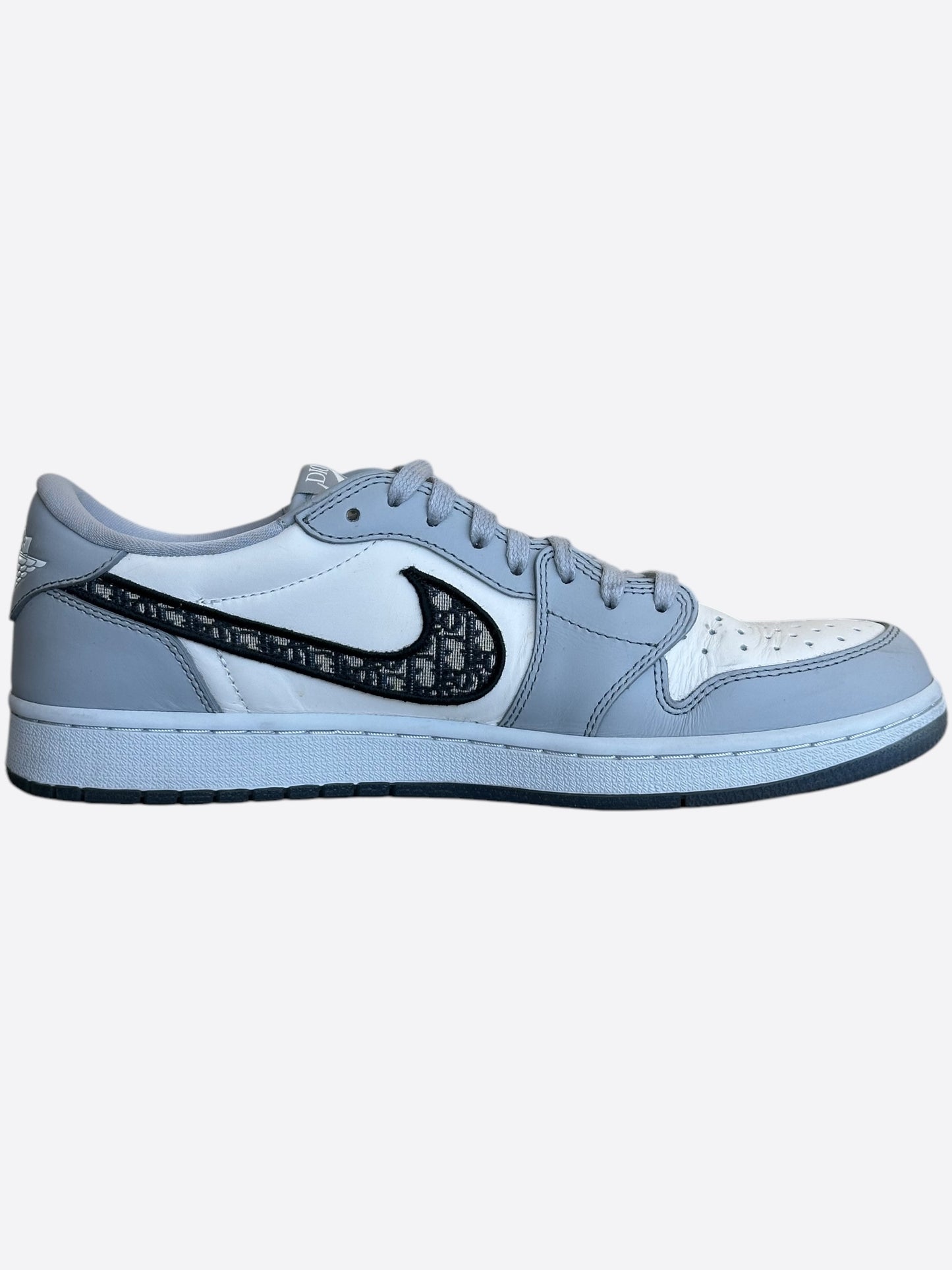 Dior Air Jordan Grey & White Oblique Low Top Sneakers