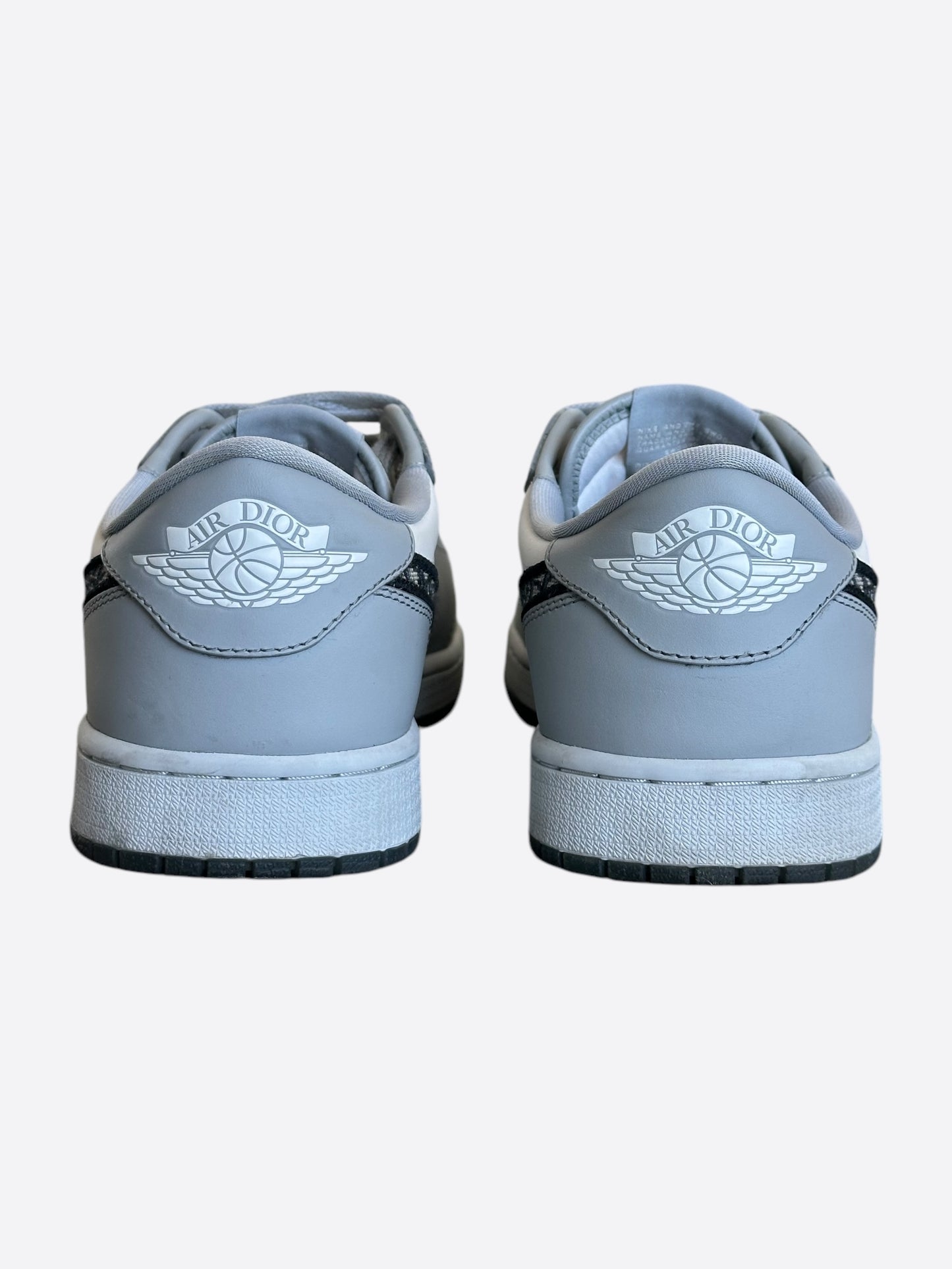 Dior Air Jordan Grey & White Oblique Low Top Sneakers