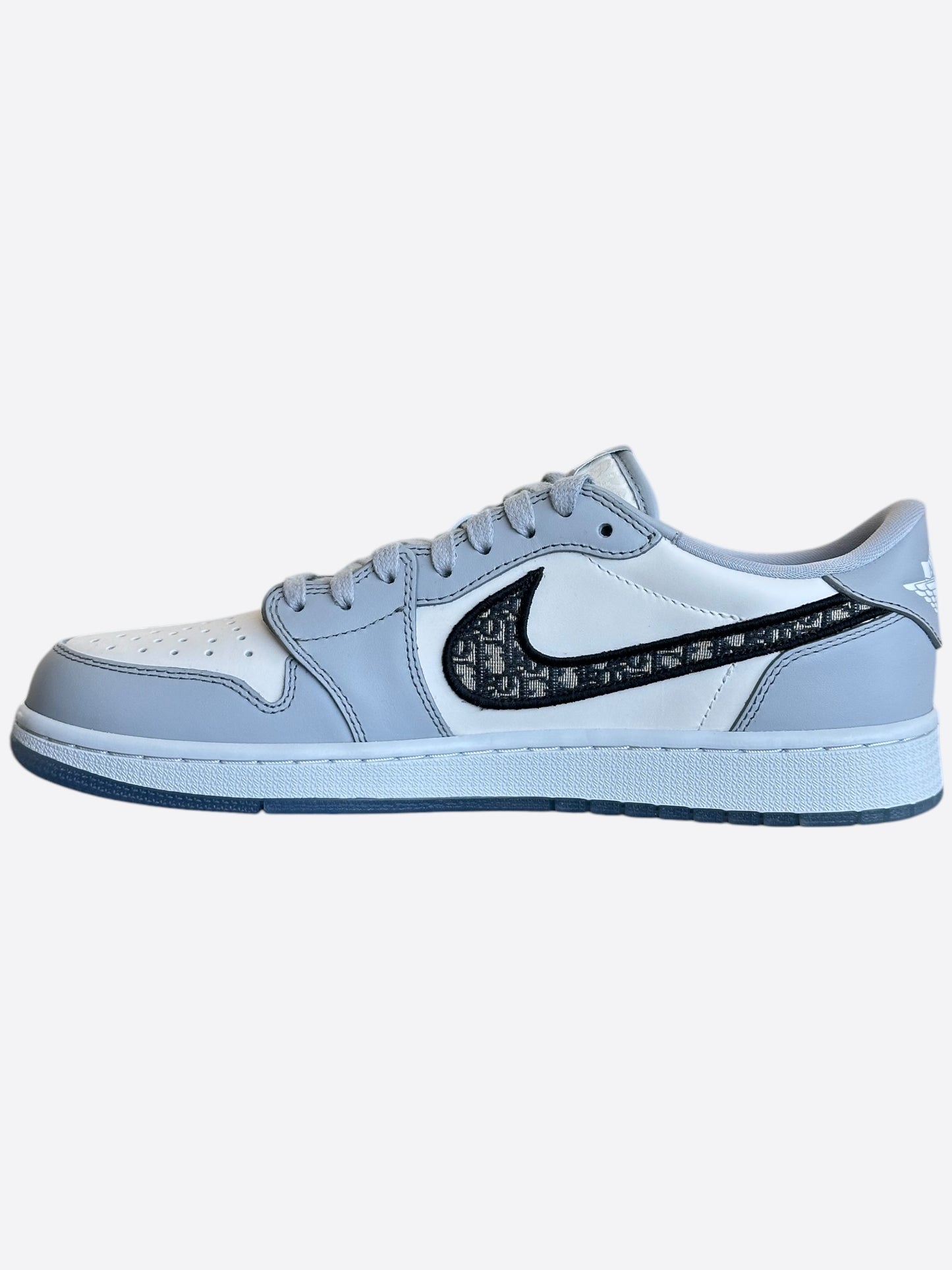 Dior Air Jordan Grey & White Oblique Low Top Sneakers