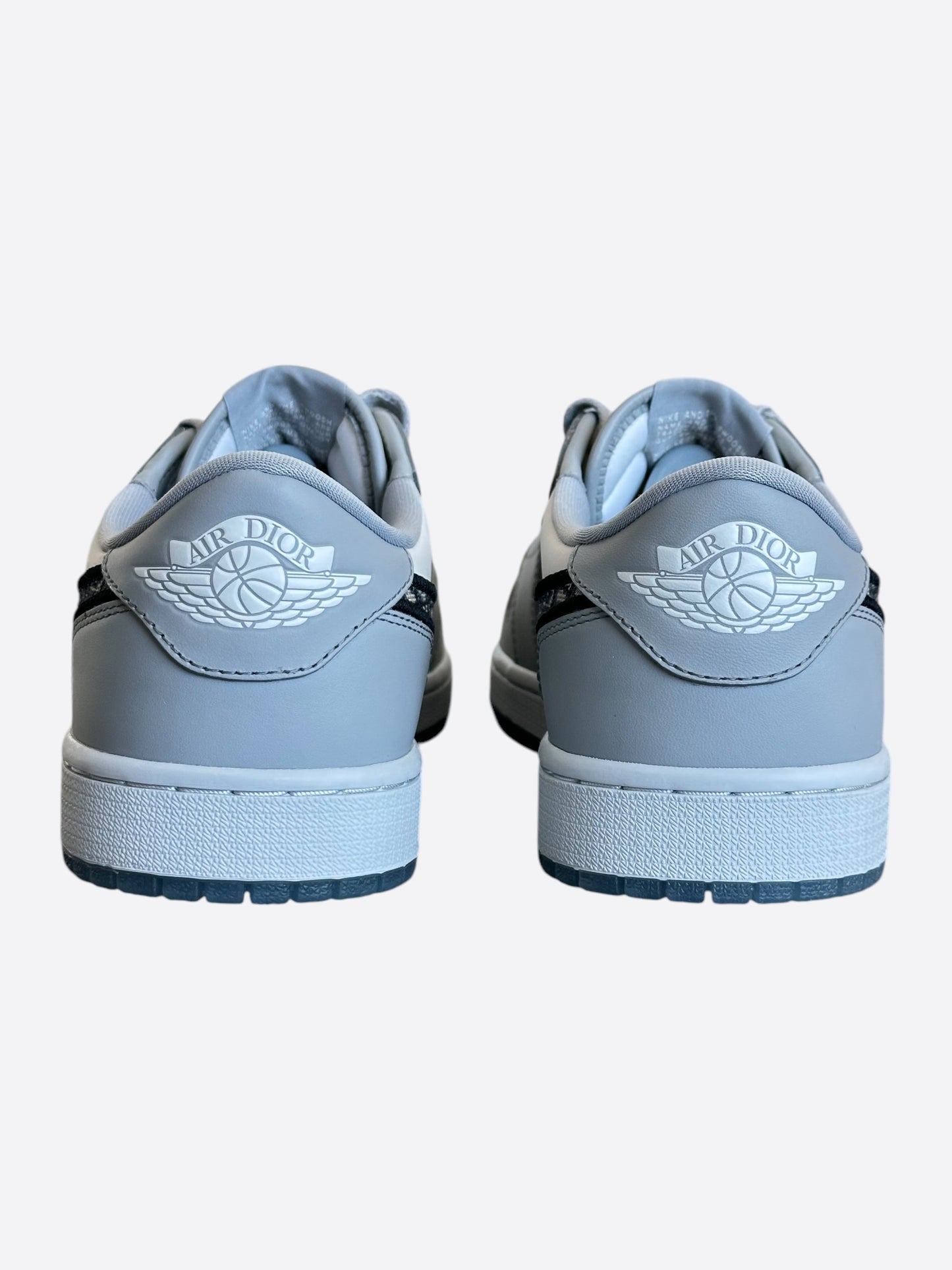 Dior Air Jordan Grey & White Oblique Low Top Sneakers