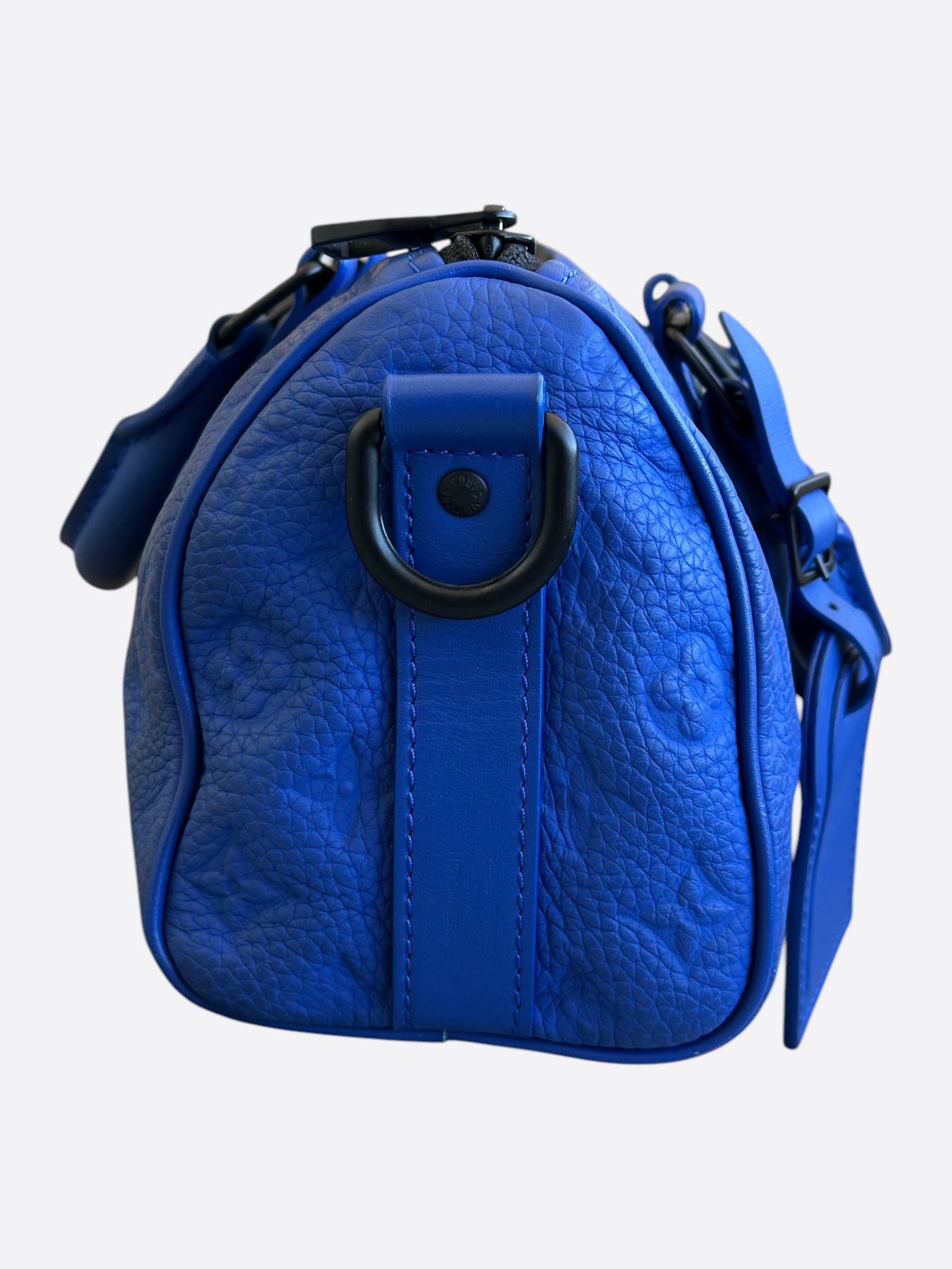 Louis Vuitton Blue Taurillon Monogram Keepall 25