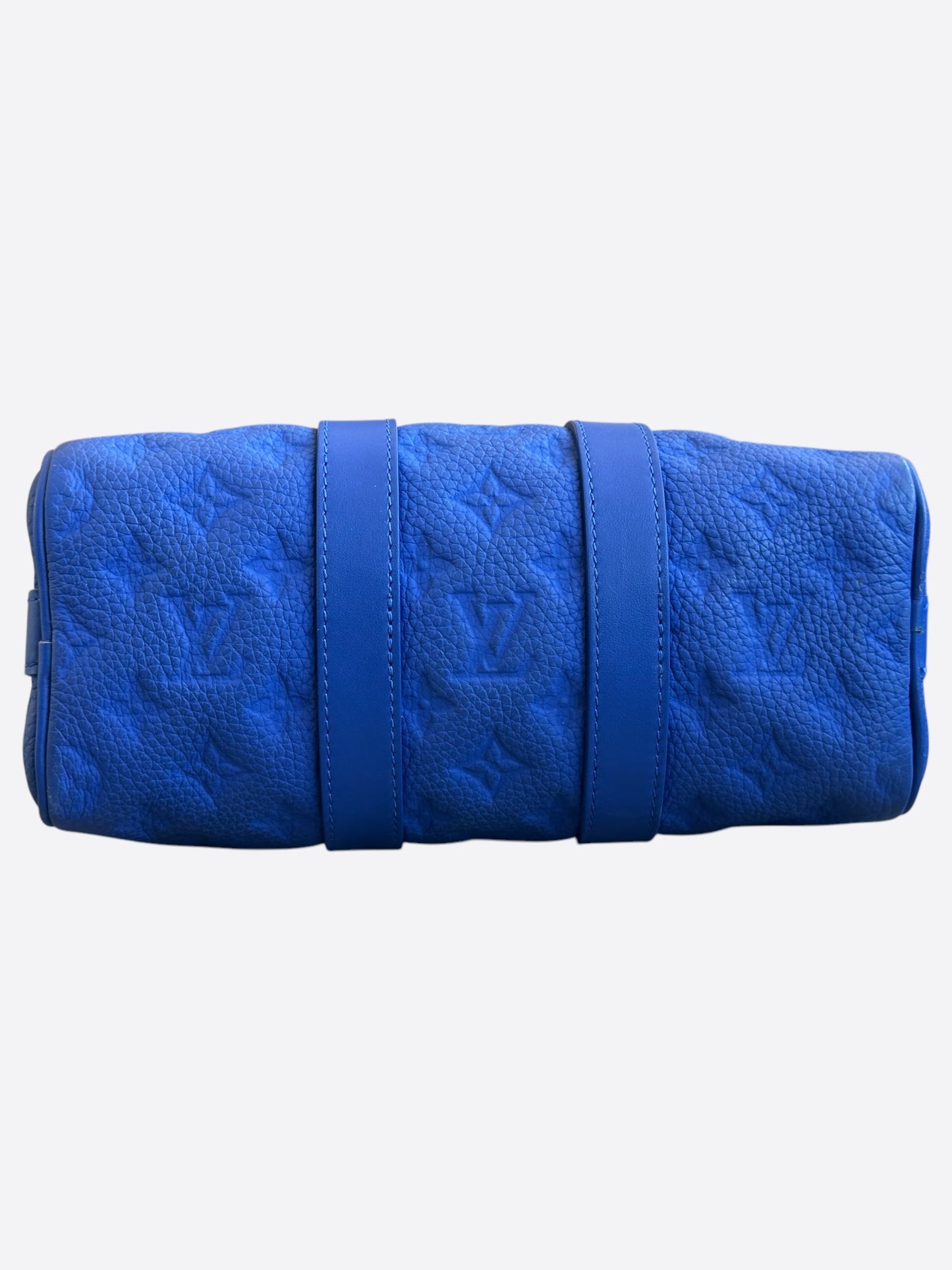 Louis Vuitton Blue Taurillon Monogram Keepall 25