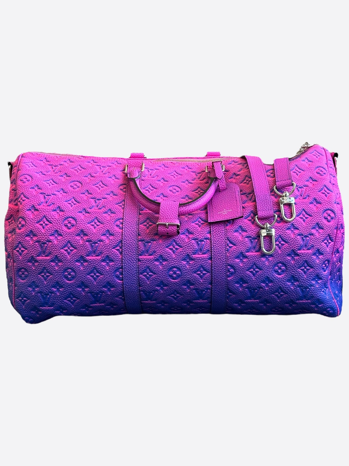 Louis Vuitton Pink & Purple Taurillon Illusion Monogram Keepall 50