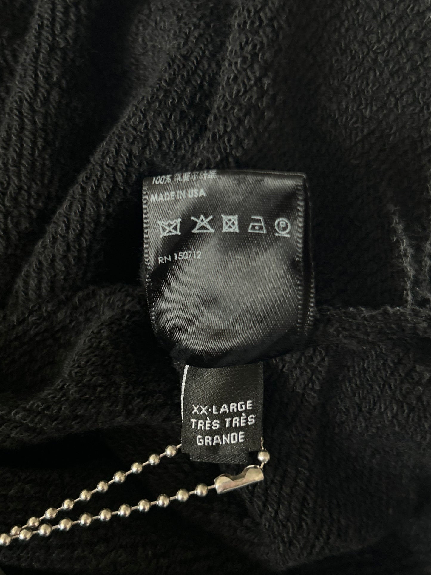 Amiri Black & Chrome Staggered Logo Hoodie