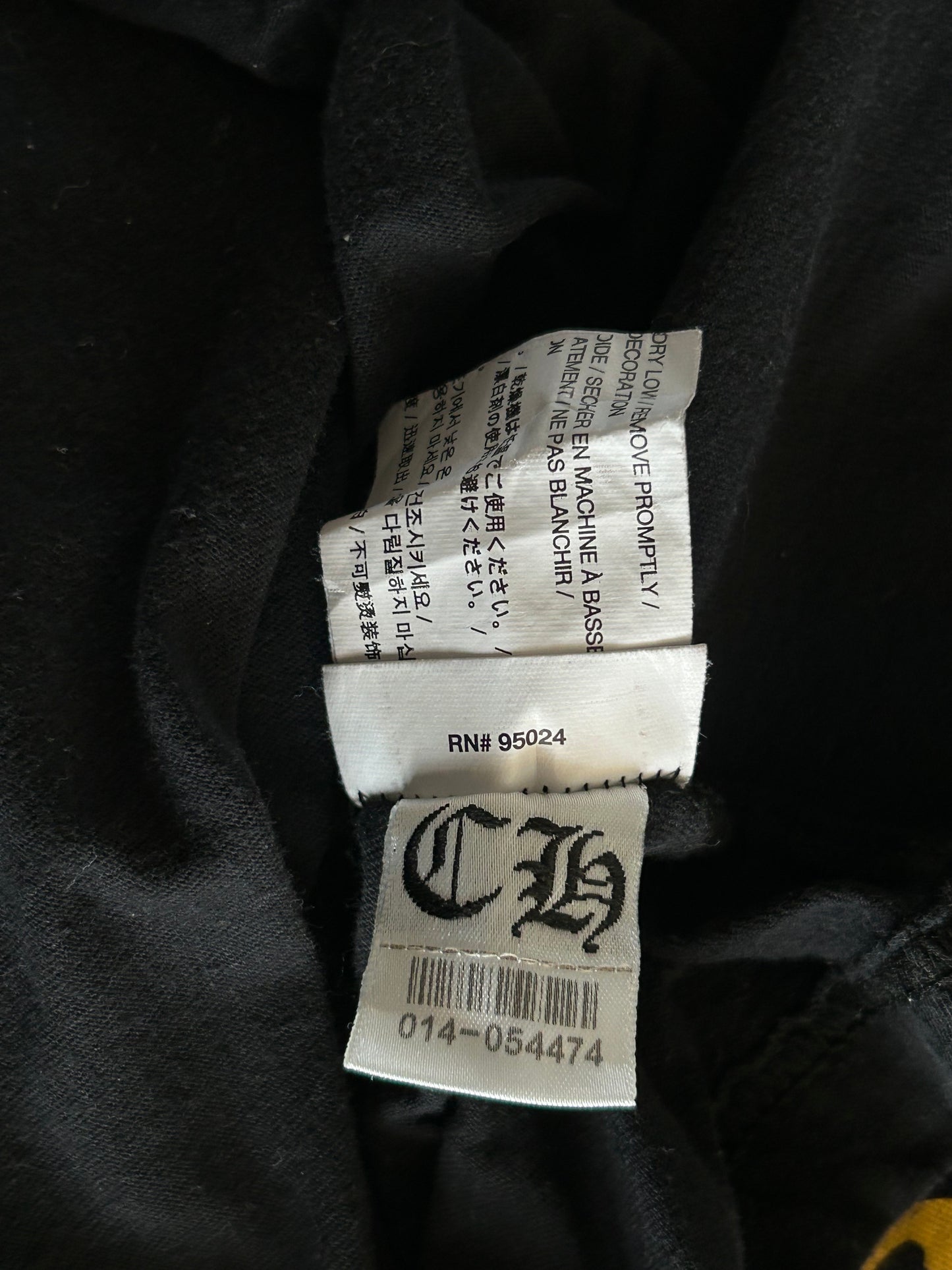 Chrome Hearts Black & Yellow Dagger Logo T-Shirt