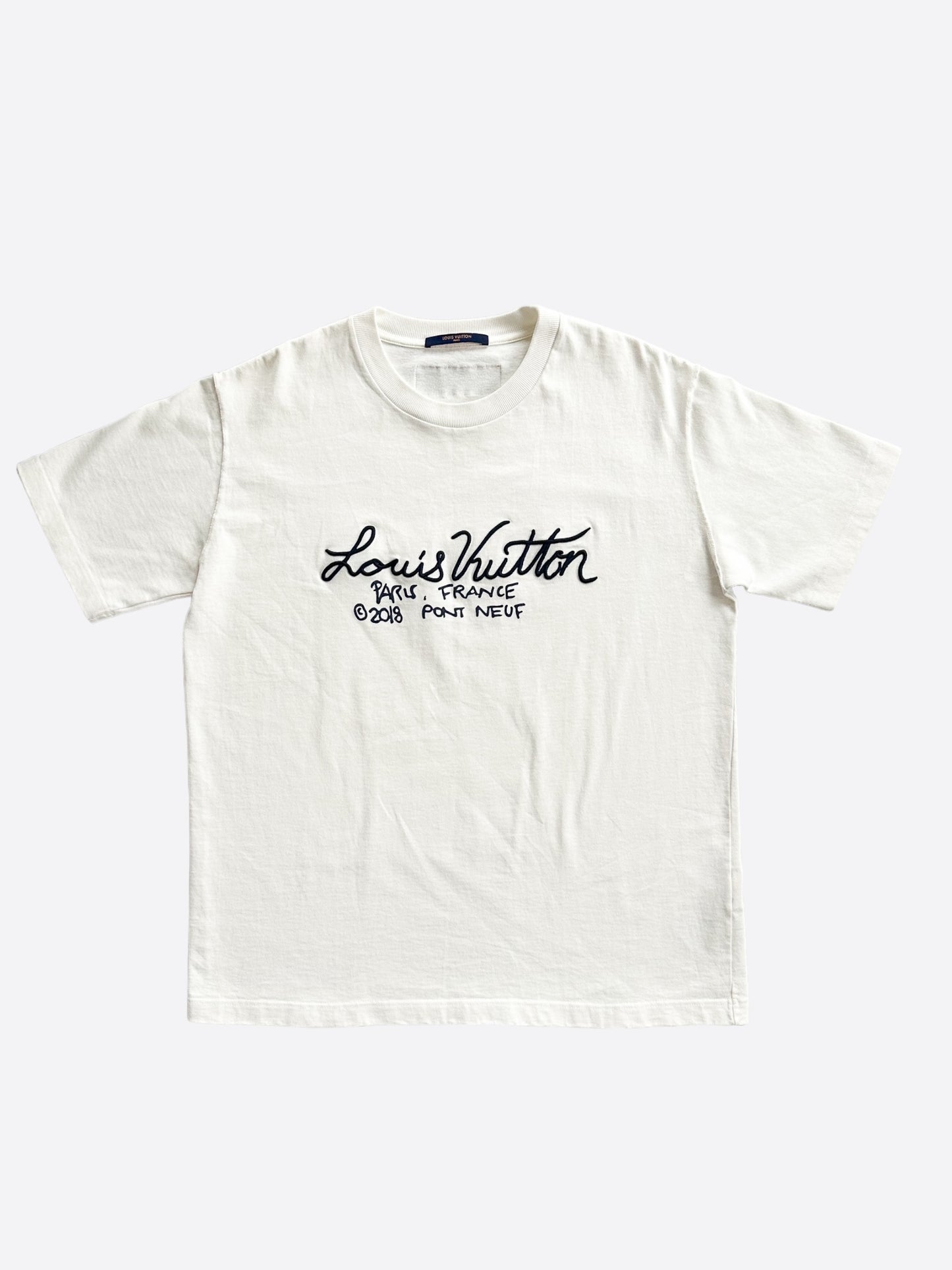 Louis Vuitton White Pont Neuf Embroidered T-Shirt