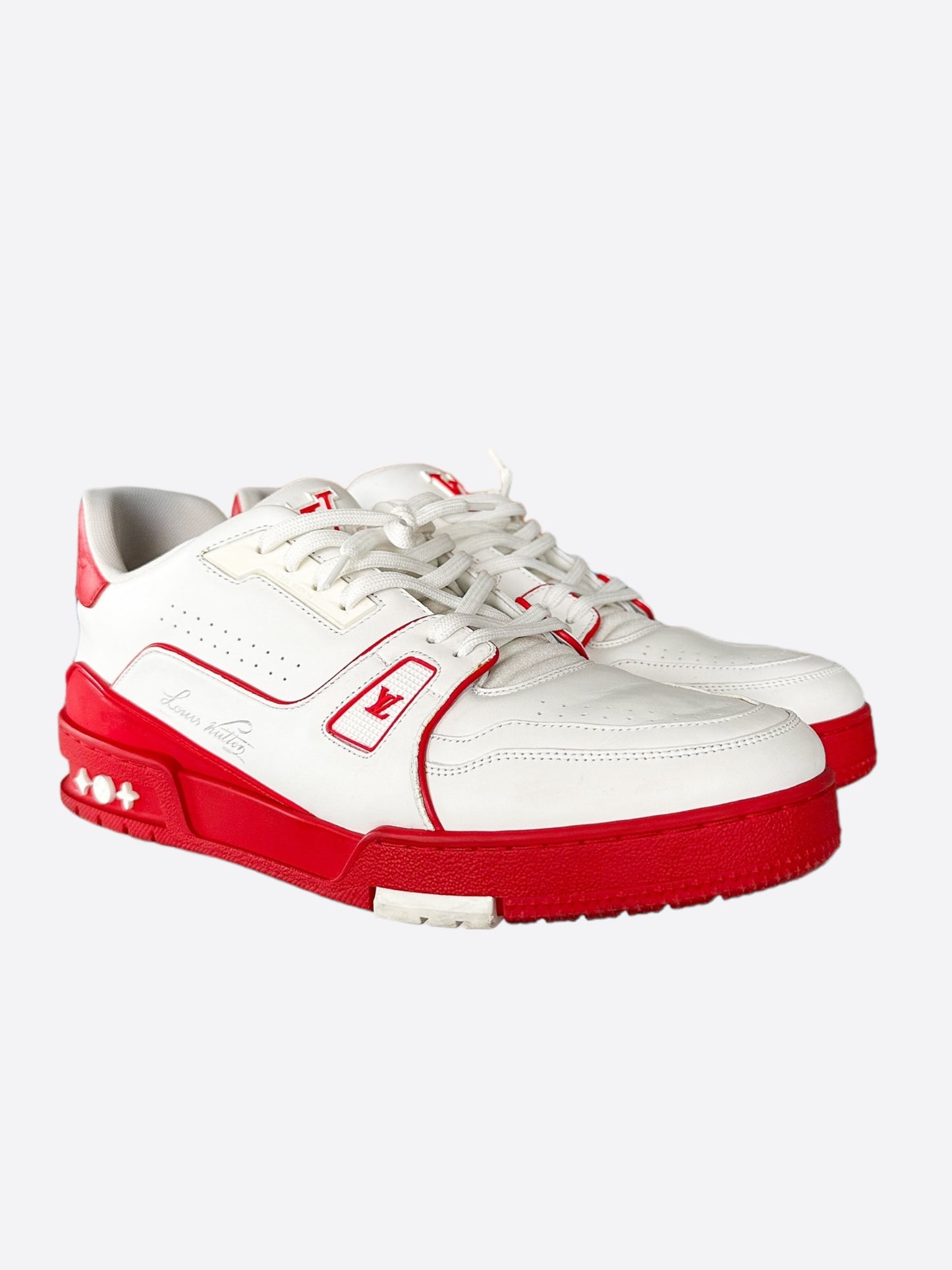 Louis Vuitton White & Red Trainers