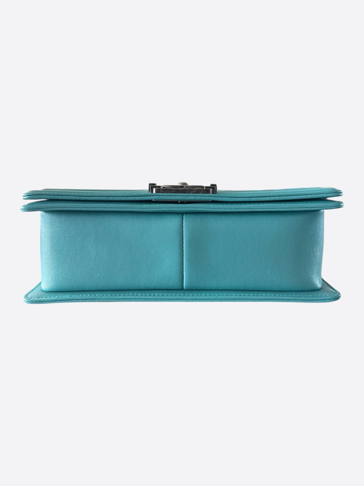 Chanel Cyan Blue Lambskin Quilted Medium Boy Bag
