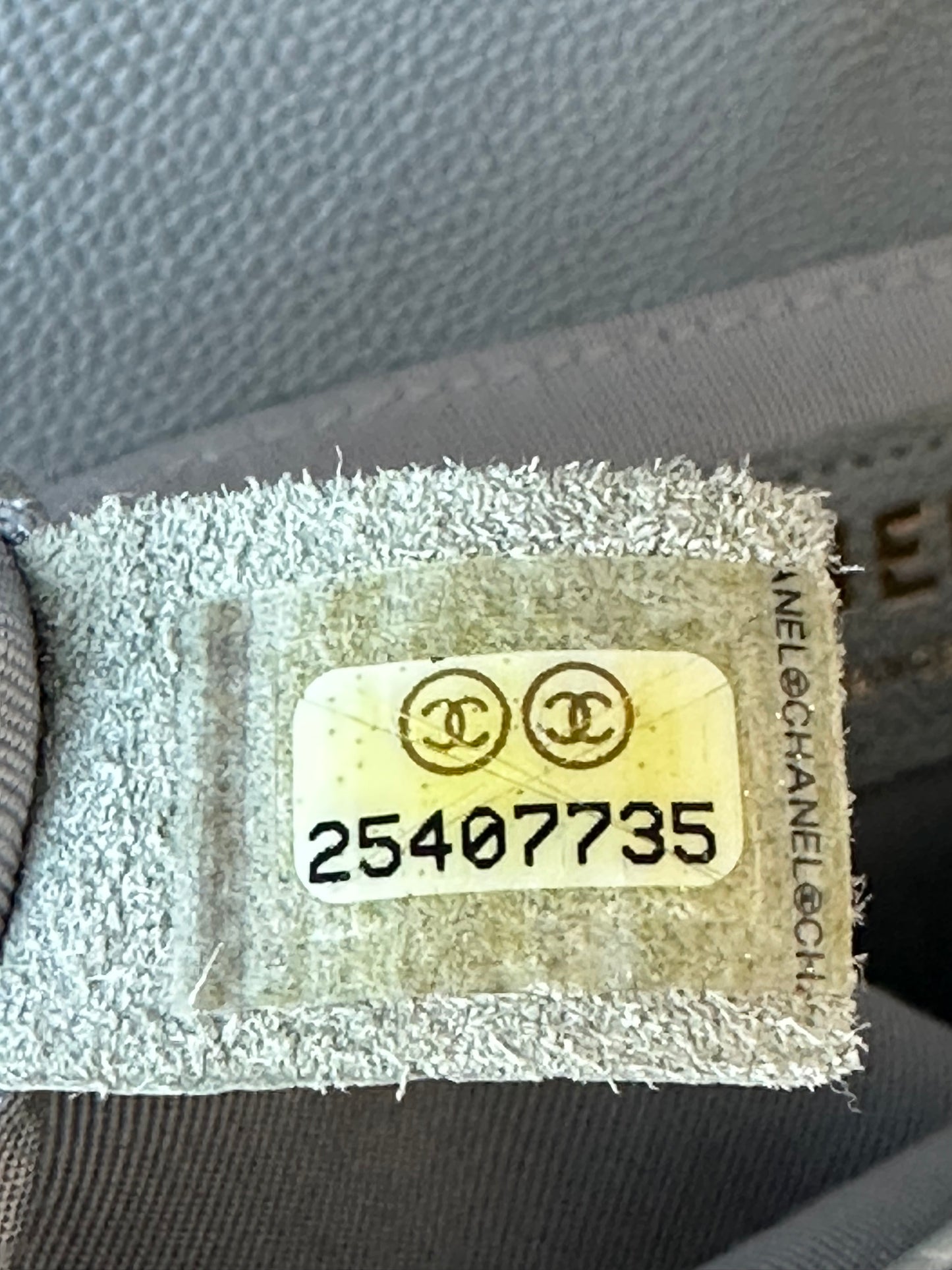Chanel Quilted Light Grey Caviar Medium Boy Bag
